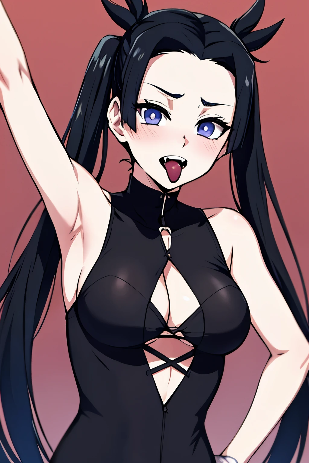 anime girl with long black hair sticking out her tongue, 1 7 - year - old anime goth girl, 1 7 - year - old goth girl, style of junji ito, anime vampires, goth girl, in the anime series ergo proxy, goth girl aesthetic, gothic maiden anime girl, raven black hair, style of madhouse anime, goth woman
