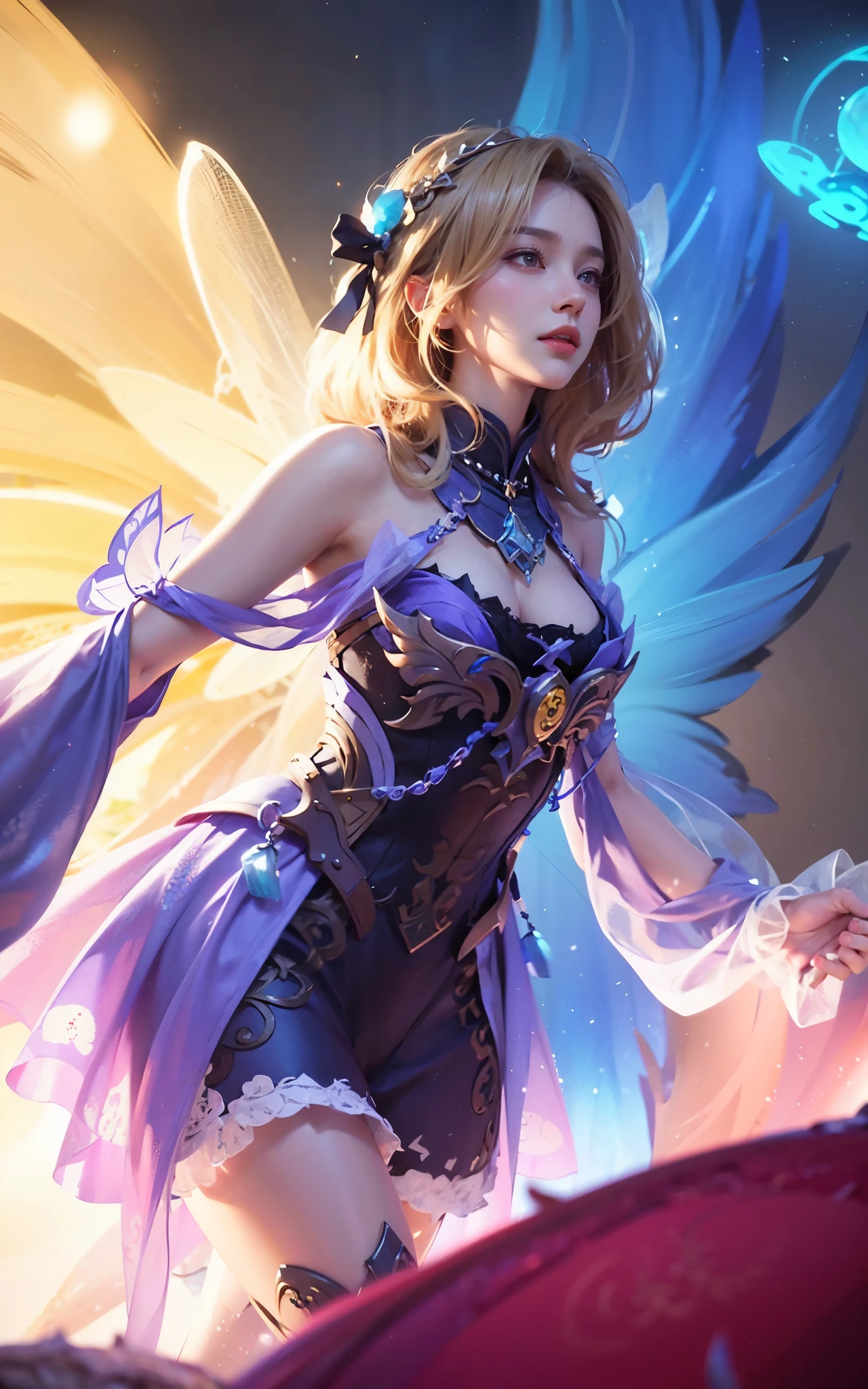 a close up of a girl, blonde hair, big  , shadowbringers cinematic, 4 k detail fantasy, a beautiful fantasy empress, game cg, xianxia fantasy, xianxia hero, 2. 5 d cgi anime fantasy artwork, cinematic goddess close shot, ruan jia and artgerm, wow 4 k detail fantasy, hyperdetailed fantasy character