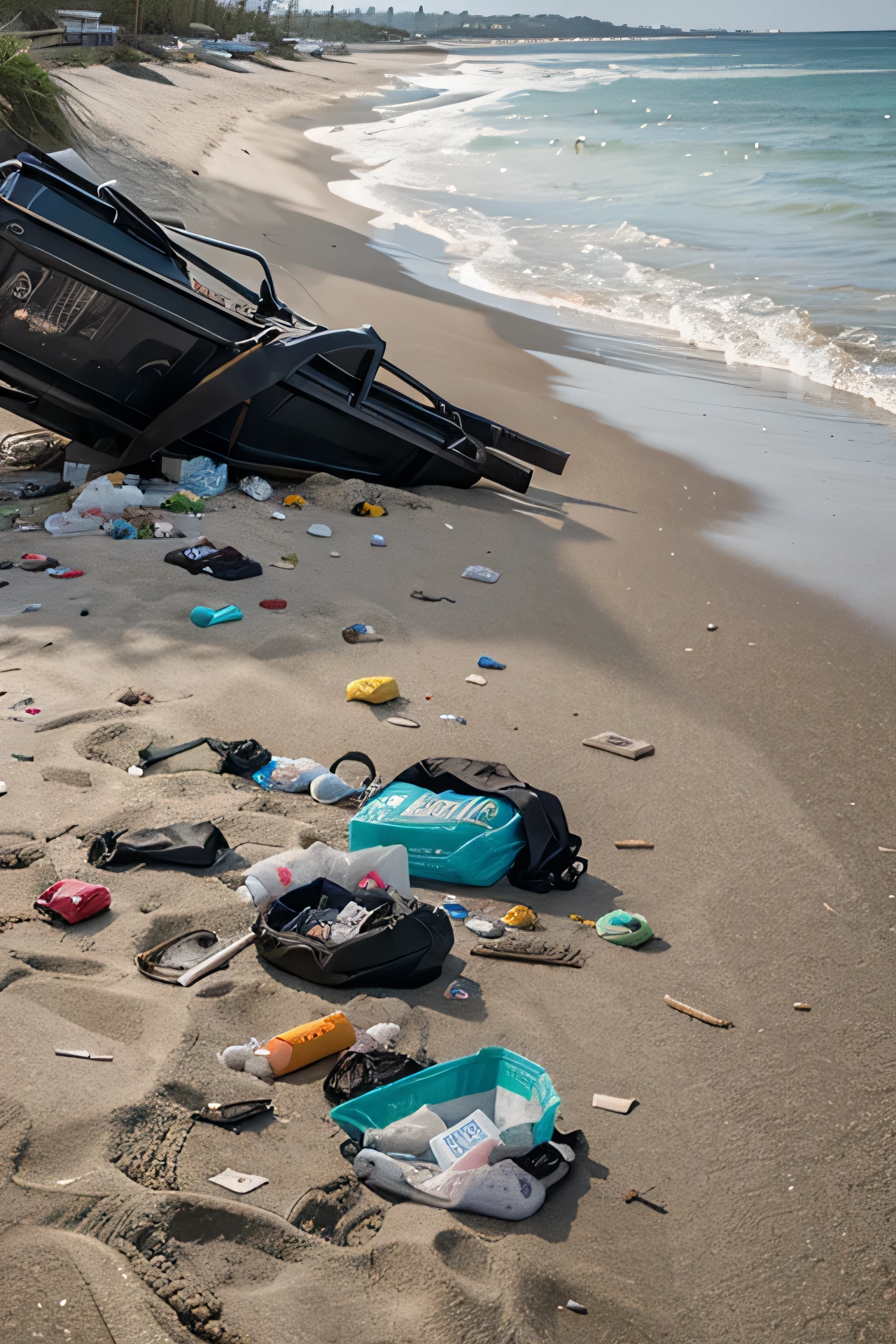 too much garbage on beach