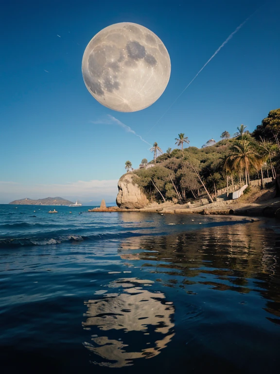 Luna Reflejada en mar que sea luna llena