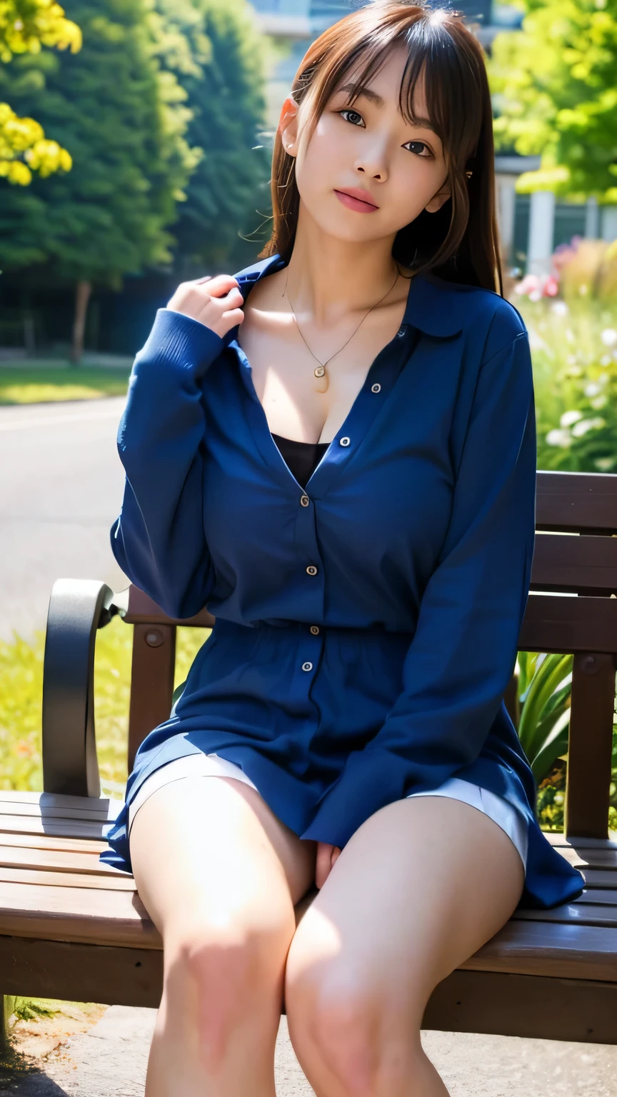 Highest quality details:1.2, Realistic, 8K Ultra HD, High resolution, One Girl:1.2, Super detailed, High quality textures, Naked lower body , Intricate details, detailed, High Quality Shadows, detailed beautiful and delicate face, detailed Beautiful and delicate eyes, Depth of written boundary, Ray Tracing,ponytail、light makeup, Chest size 32 inches, Close-up portrait, Hmph、Punk Girl、pendant,Cleavage、Big Breasts、full body shot、Beautiful feet、Beautiful feet、29-year-old 、She is watching this、(super beautiful girl:1.5)、(detailed face)、Adult face、barefoot、(school uniform)、Cleavage、There is cleavage、Thighs Thighs Thighs Thighs、Naked lower body , View your viewers、Bad Eyes、View your viewers、Whole Body Ezbian、Bad Eyes、barefoot、Random Pause、In the middle of a date、Laughter, Browsing Caution,