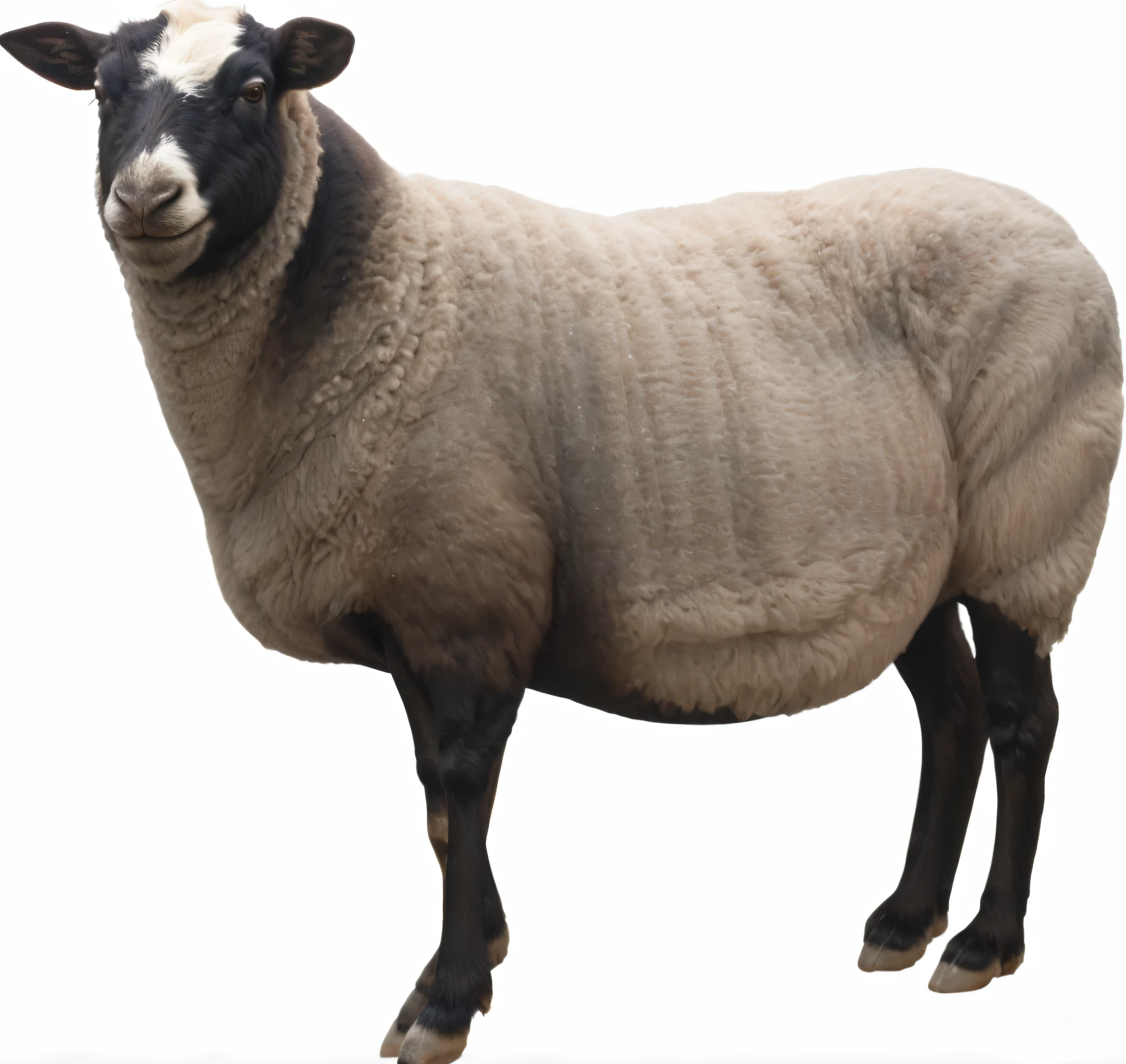 araffe standing in front of a black background with a white face, sheep, ram sheep robot, sheep wool, shap, lumpy skin, black female, wool, head and full body view, electric sheep, full - body and head view, by Joseph Henderson, standing beside a sea sheep, goat body, human lamb hybrid, shaded, a hyper realistic