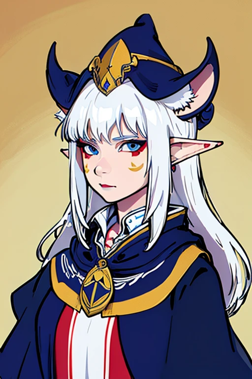 ((best quality)),masterpiece ,detailed, perfect face painting style, elf, medieval fantasy, White hair, Wizard