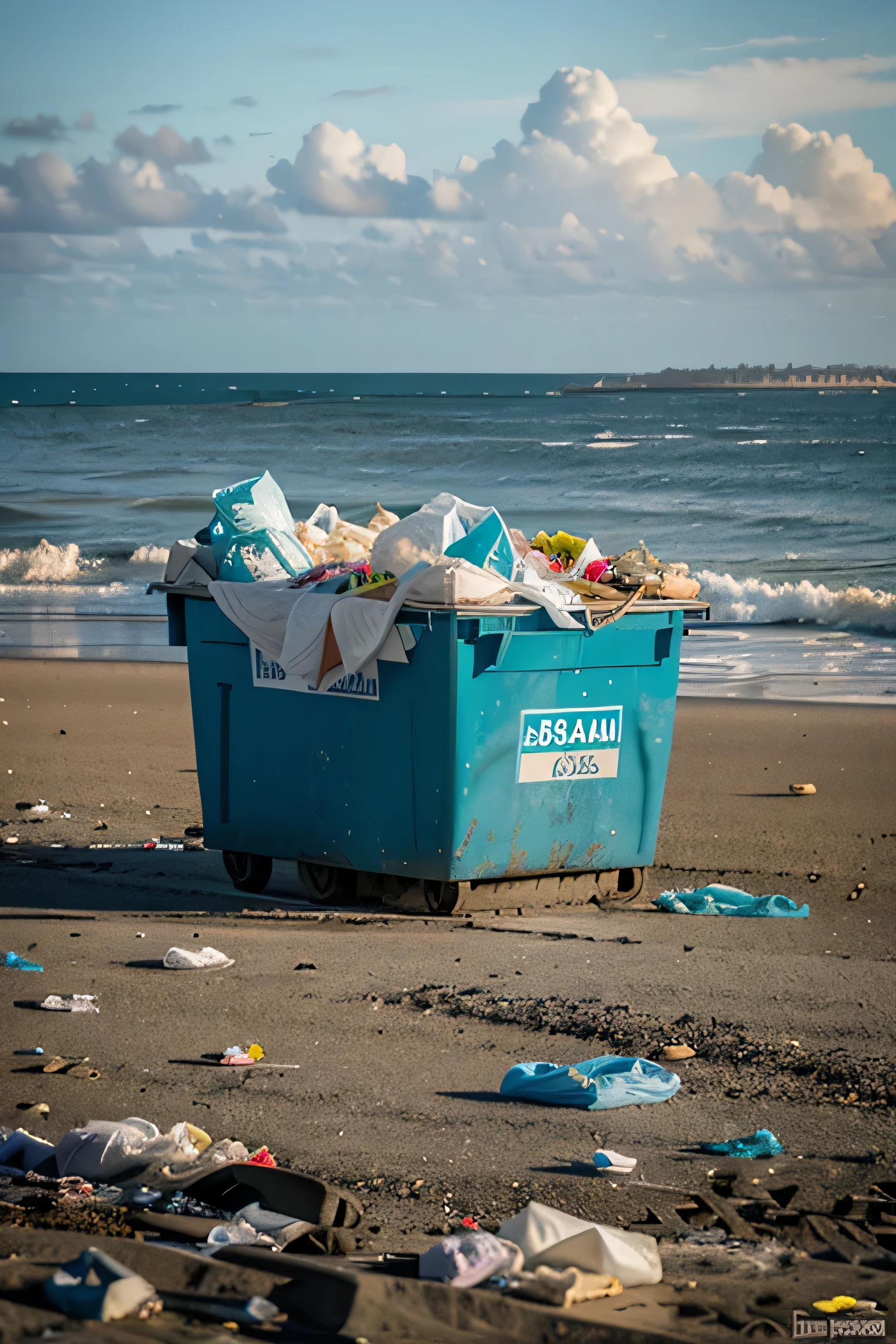 garbage on sea