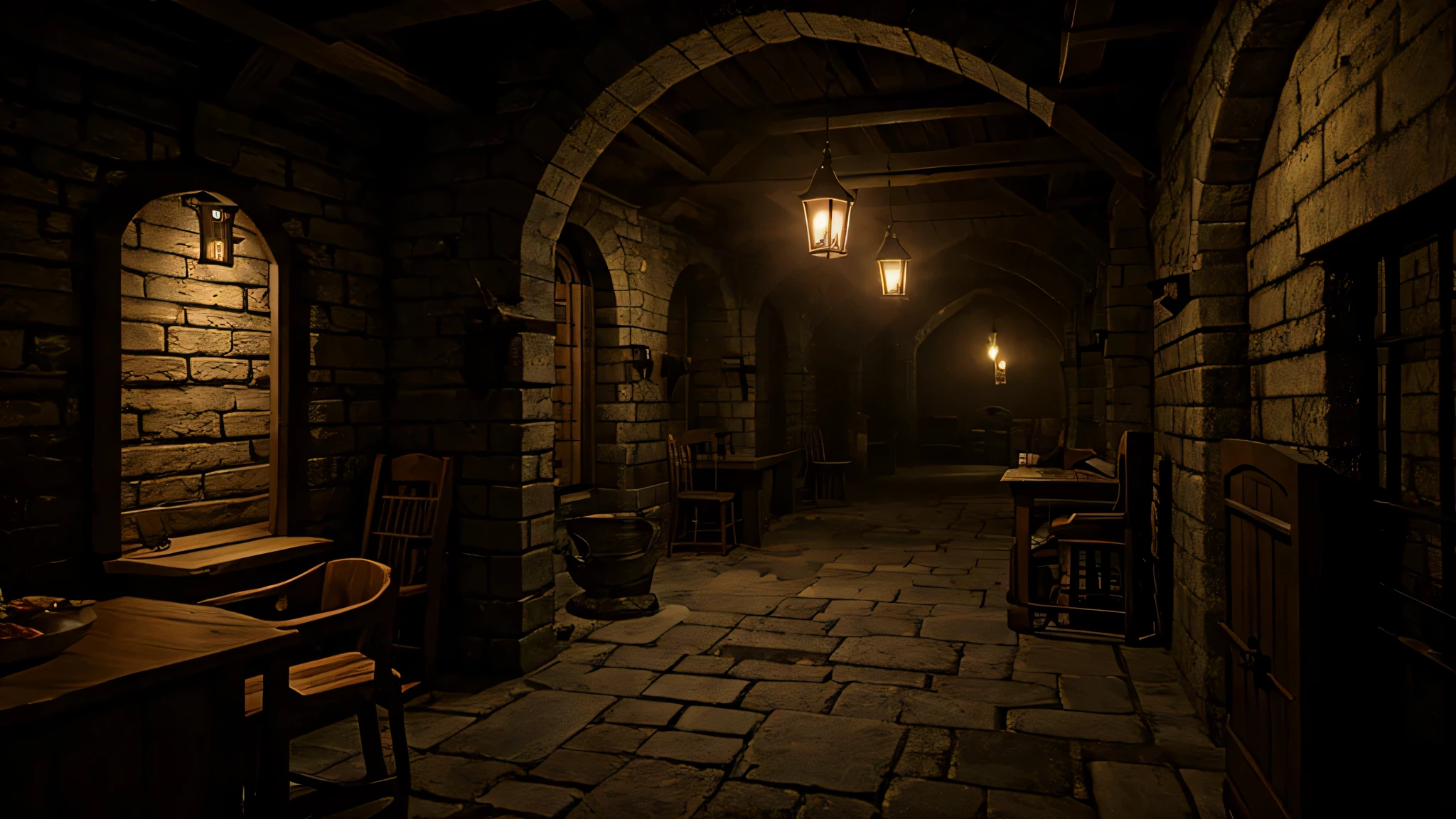 Medieval Prison at Night,Vampire's Den,Photorealistic,8k,,