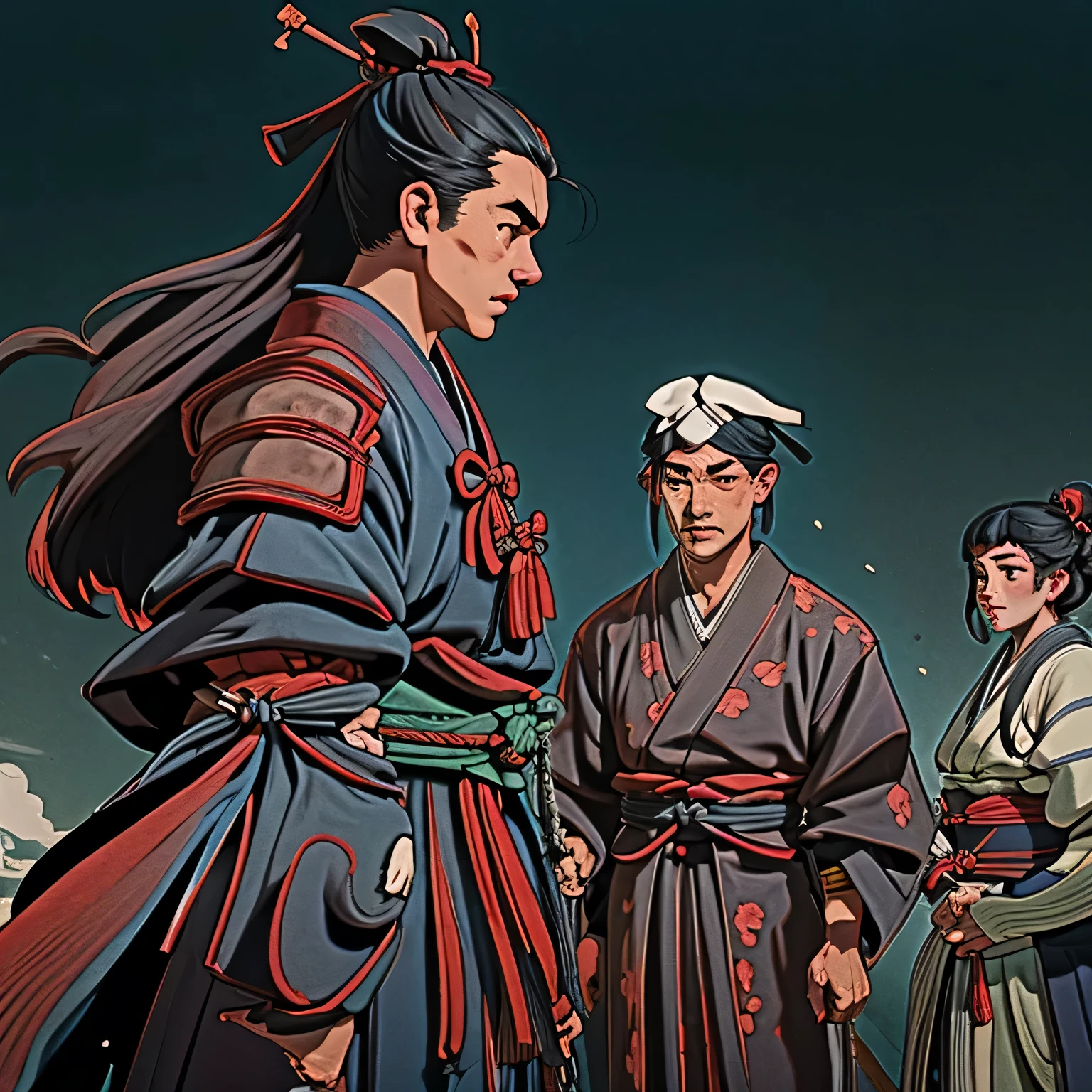 meeting of men feudal Japan