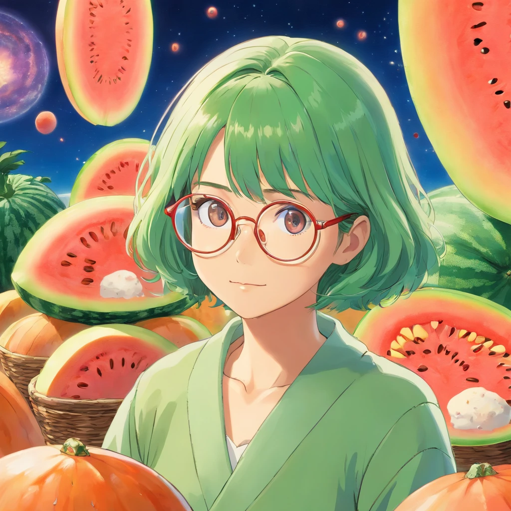 Melon bread woman Glasses