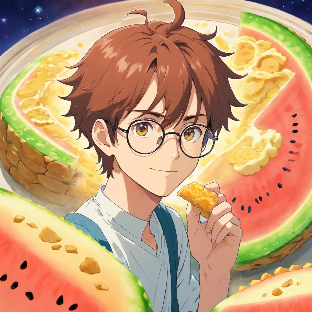Melon bread　male　Glasses