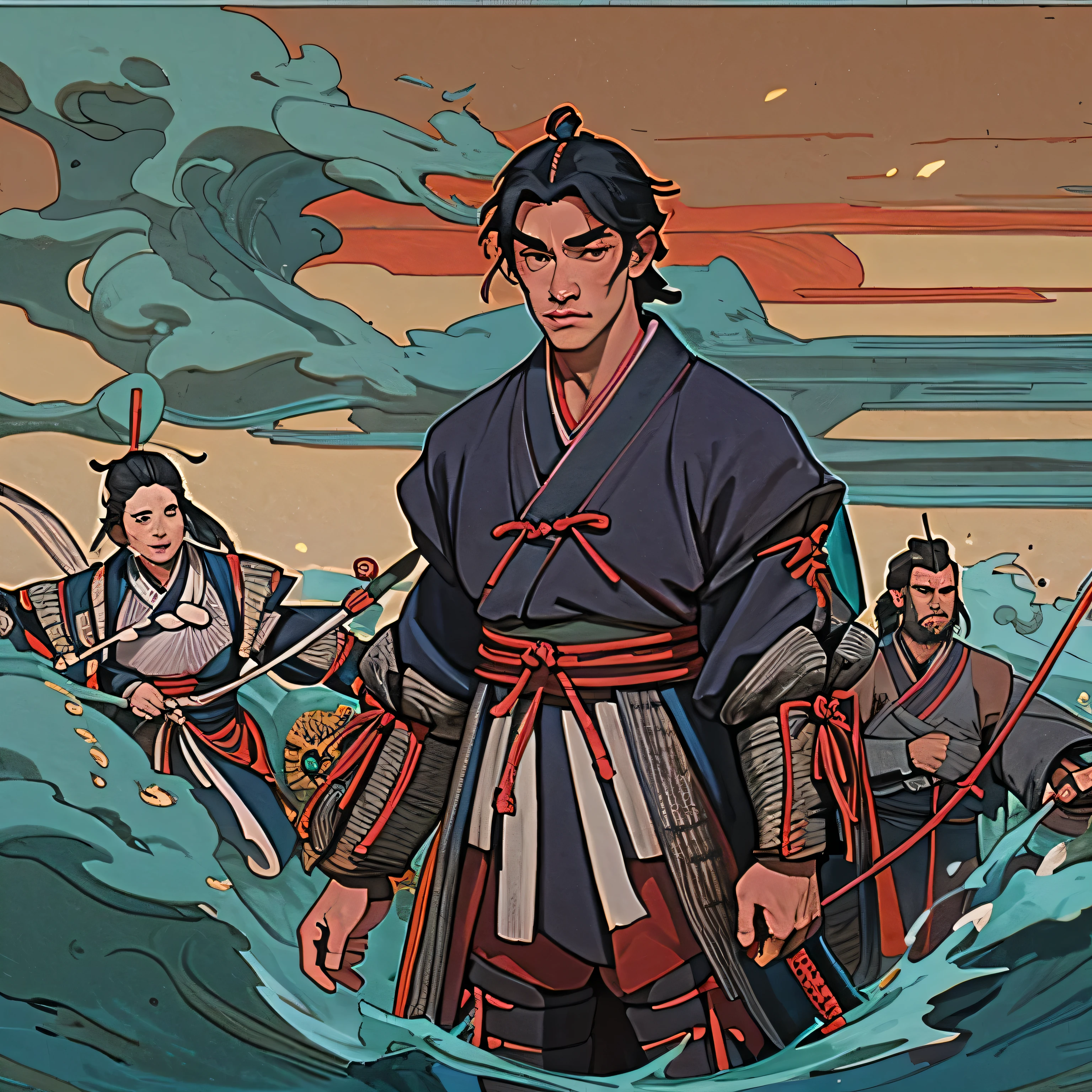 meeting of men feudal Japan