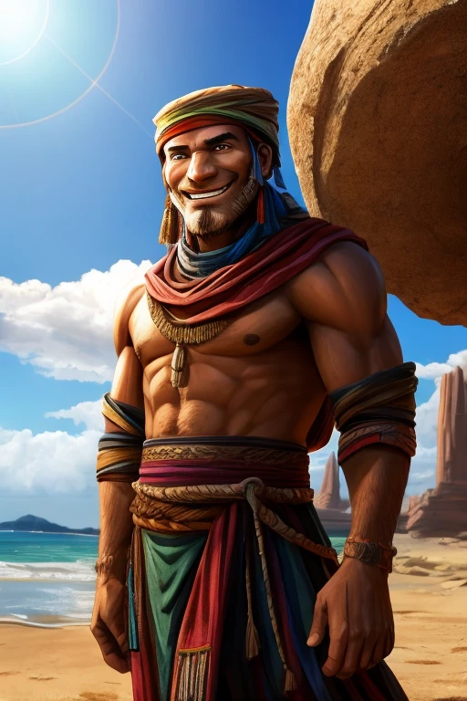 A man with a good build and a smile. A nomad man.