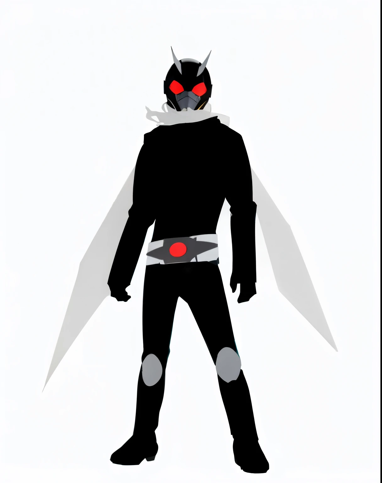 Kamen rider cel shadow, mecha anthropomorphic penguin, robot shadow, batman mecha, evil robot, black backround., black mecha, crow in cyber armour, mazinger, cel shaded!t, cel shaded, dark supervillain, complete darkness background