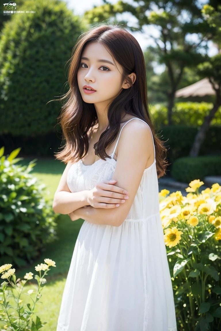 Dark brown hair、Light brown eyes、Day本の女優の顔、 Lady、I&#39;Iは彼とIが好きです&#39;I&#39;Iは40歳くらいです.、(Intricate details:1.2)、(Which is the top????:1.4)、 (Ultra-high resolution:1.2)、Ultra-high resolution、(Finely tuned)、(Detailed facial features)、8k resolution、D cup size breasts、Long Hair、garden、贅沢なnull間、relax、、,Full body photo、Head to toe shot、Beautiful legs、Beautiful legs、陽光あふれるリフレッシュなgarden、she, 家garden用品,   (plant:0.8), Fashion Hub, Very detailed, Very detailed, Realistic, Hourglass Shaped Body, Obscene pose,、、I cry a lot、tears、person on the left、relaxした表情、Pose of Weakness、(auraroid photo:1.2)、透明絵画のmasterpiece、8k、32k、highest quality、(Details of both eyes)、1 girl、elegant、(loose camisole dress　casual、white :1.4)、Hilarious、Looking at the camera、summer、picnichighest quality,masterpiece,
cloud,One girl,flower,Outdoor,null,picnic,Grass,food,Day,,wood,blue null,picnic basket,behind,yellow flower,Wide Shot,basket,pink flower,alone,,cloud、 null,Open your mouth,flowerびら,Viewers looking at paintings,、