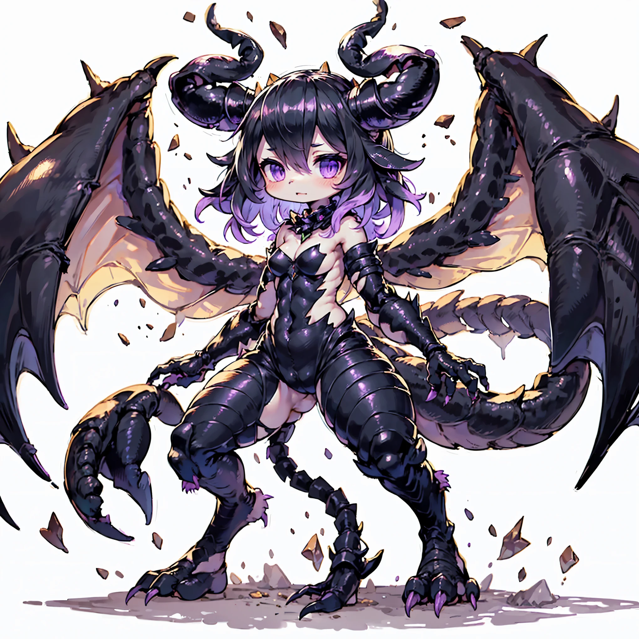 Female Dragon. scorpion element. furryfemale. poison aura. Compound eyes. anime style.