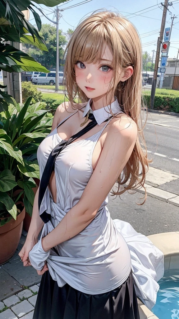 Yumiko Kawabata, Walter Crane, Surreal, mysterious, strange, fantastical, fantasy, Sci-fi, Japanese anime, blonde miniskirt beautiful girl Alice's thermodynamics, perfect voluminous body, entropy, E=MC2, detailed masterpiece