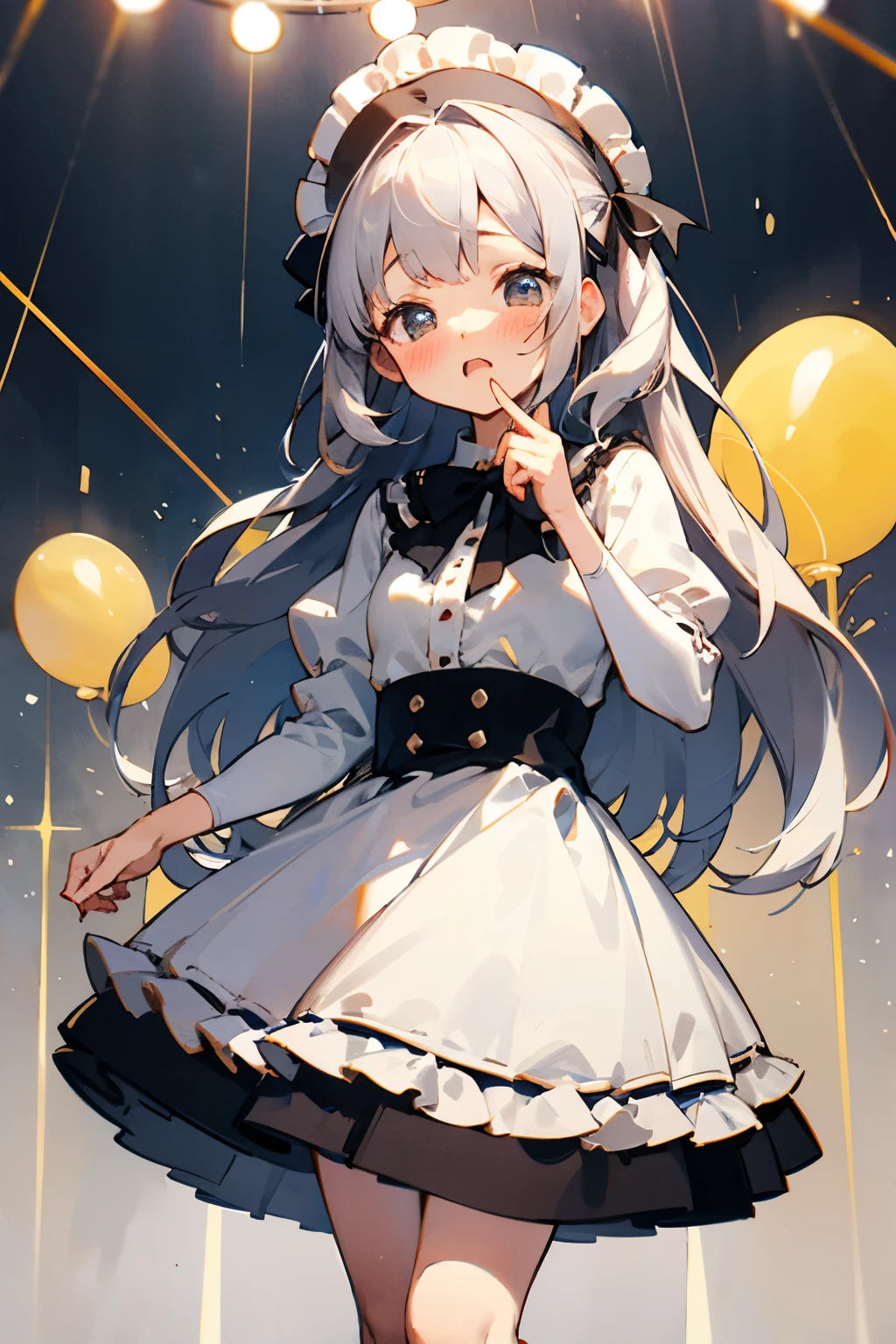 cute、Lolita、Pull up your skirt、party、clear、Good style、Long Hair、blush、Embarrassed