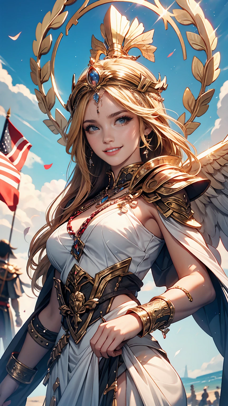 The goddess of victory smiles upon the brave