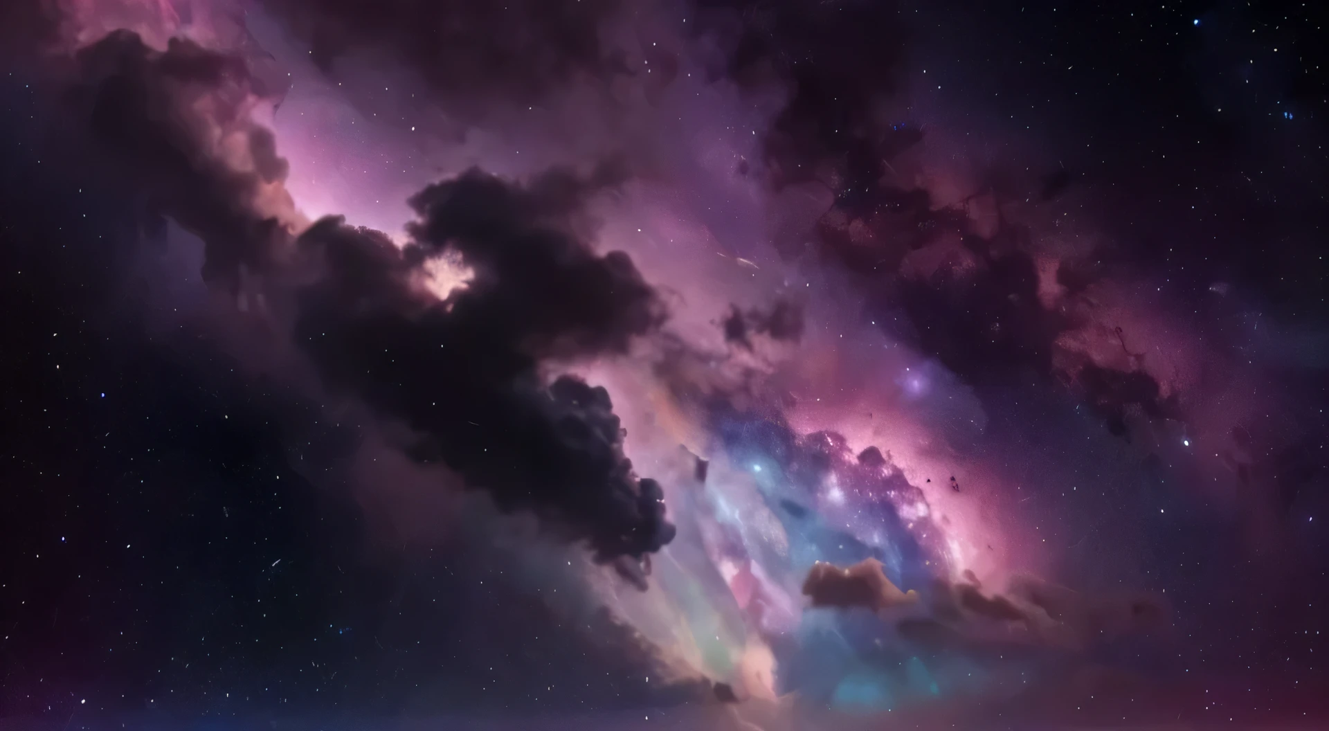 A large image of Alafid, Colorful clouds in dark sky, Nebula sky, space clouds, Nebula Background, nebula, purple nebula, dramatic Nebula sky, Nebula in the sky, background artwork, Vast Nebula, luminous nebula, Epic Nebula, space background, foggy space, Nebula Background, Purple space in the background