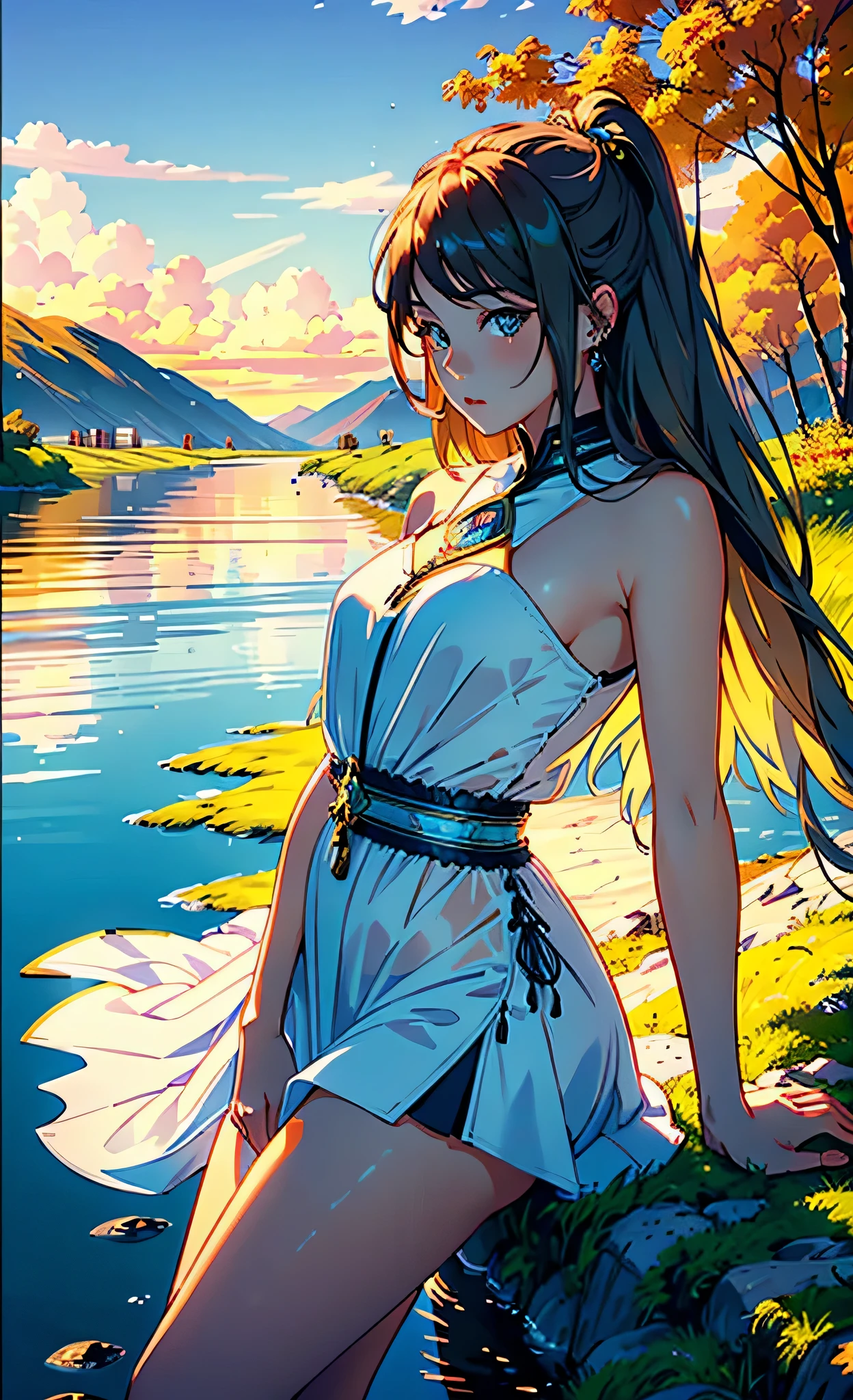 1 girl, serene expression, mesmerizing eyes, (ahegao:1.5), straight long hair, flowing dress, poised posture, porcelain skin, subtle blush, crystal pendant
BREAK
golden hour, (rim lighting):1.2, warm tones, sun flare, soft shadows, vibrant colors, painterly effect, dreamy atmosphere
BREAK
scenic lake, distant mountains, willow tree, calm water, reflection, sunlit clouds, peaceful ambiance, idyllic sunset, ultra detailed, official art, unity 8k wallpaper
, zentangle, mandala