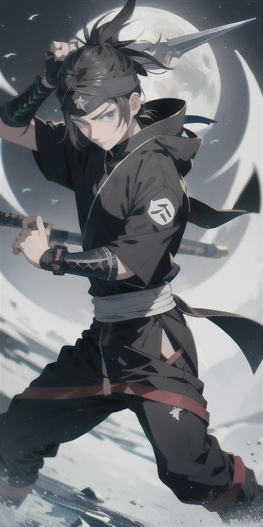 Ninja、male、cool、Shuriken、Ninja服、moon