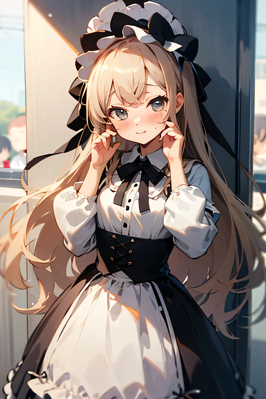 cute、lolita、lift the skirt、party、clear、Good style、long hair、blush、shy