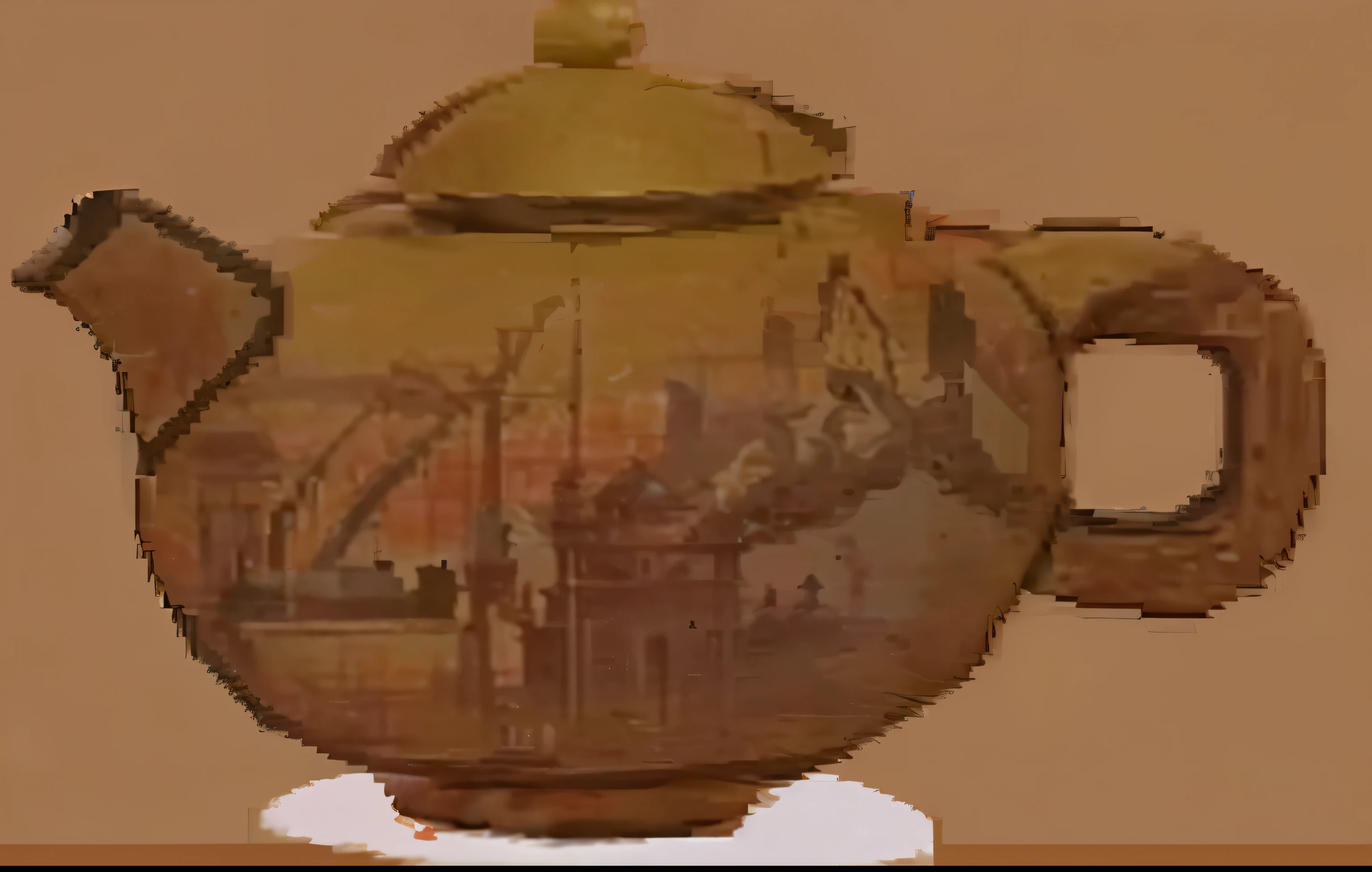 Chinese teapot,Ceramic material,innovation,Creativity,Yangtze River Landscape Painting