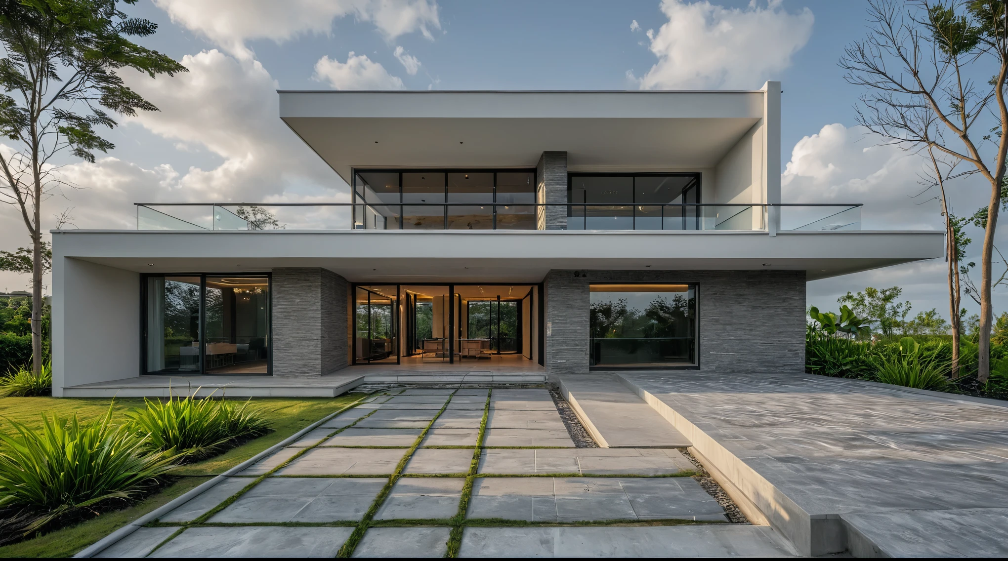 Raw photo,Masterpiece, high quality, best quality, authentic, super detail, 16k uhd, wide angle lens, 50mm focal length
outdoors, onestoreyvillaXL, aiaigroup, house style modern on the street ,stairs, white wall, glass doors, glass handrails, minimalist style, contemporary style, lush landscape, modern garden, residential neighborhood
road,pavement, sidewalk, sidewalk trees, grass, trees, sky, cloud, (daylight:1.1), sunny, cinematic, film grain, fujifilm XT3