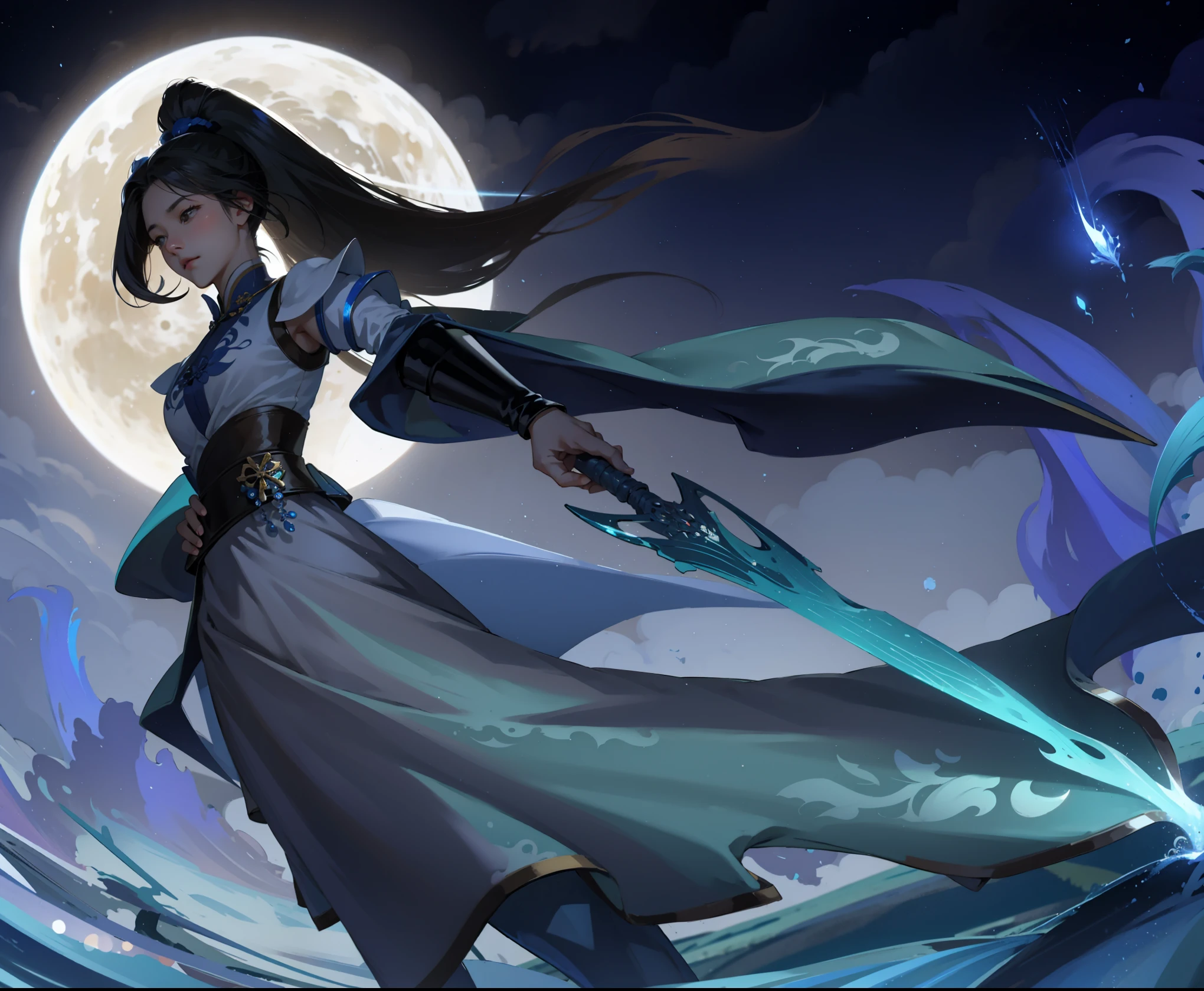 moonlight，Light and Shadow，Top Light，Reflective，Night，Looking up，Beauty，美丽的female人，持sword，arms，sword，Chinasword，belt，clothing，Fabric，female，China风，Chinese style，China，Three Kingdoms，Tang Dynasty，Drawing April, realistic fantasy, portrait, Solitary, mask，China风，cloak，Jewelry，珍贵的Stone，diamond，华而不实的clothing，belt，Deco，Metal，Metal，gold medal，Cloth Pleats，珍贵的Stone，Mountain，Stone，紫色的Mountain，Xian Xia，water流，river流，river，lake，wave，water，ocean，spray，water花，moon，Night，cloud，Mountain，Mountain峰，Refinement，water珠，32K ，（Refinement，(最高quality, Awards, masterpiece:1.5)，Ultra-high resolution，：0.33，Clear focus，Volumetric Lighting，good shade，Subsurface scattering，complex，内容Very detailed content，（（light照明)), drama, , (Reality:1.5),，32K ，（masterpiece，quality，Best quality者，Official Art），（8K，Best quality者，masterpiece：1.2），（（（White background，）））（Good rice fragrance），Like a dream，China时间极其详细，错综complex的细节，Dynamic Lighting，Natural soft light，dark，内容Very detailed content，complex的细节，Dynamic Lighting，Reality，light，Natural Lighting，Very detailed content，Dynamic Lighting，Natural soft light，Best quality，Ultra-high resolution，8K，light照明效果，charming，3D vector art，Fantasy Art，With blurred background，Hand Painted，number，柔和的light，isometric style，4K resolution，Reality渲染，Very detailed content且干净，Vector Image，逼真的masterpiece，Professional photography