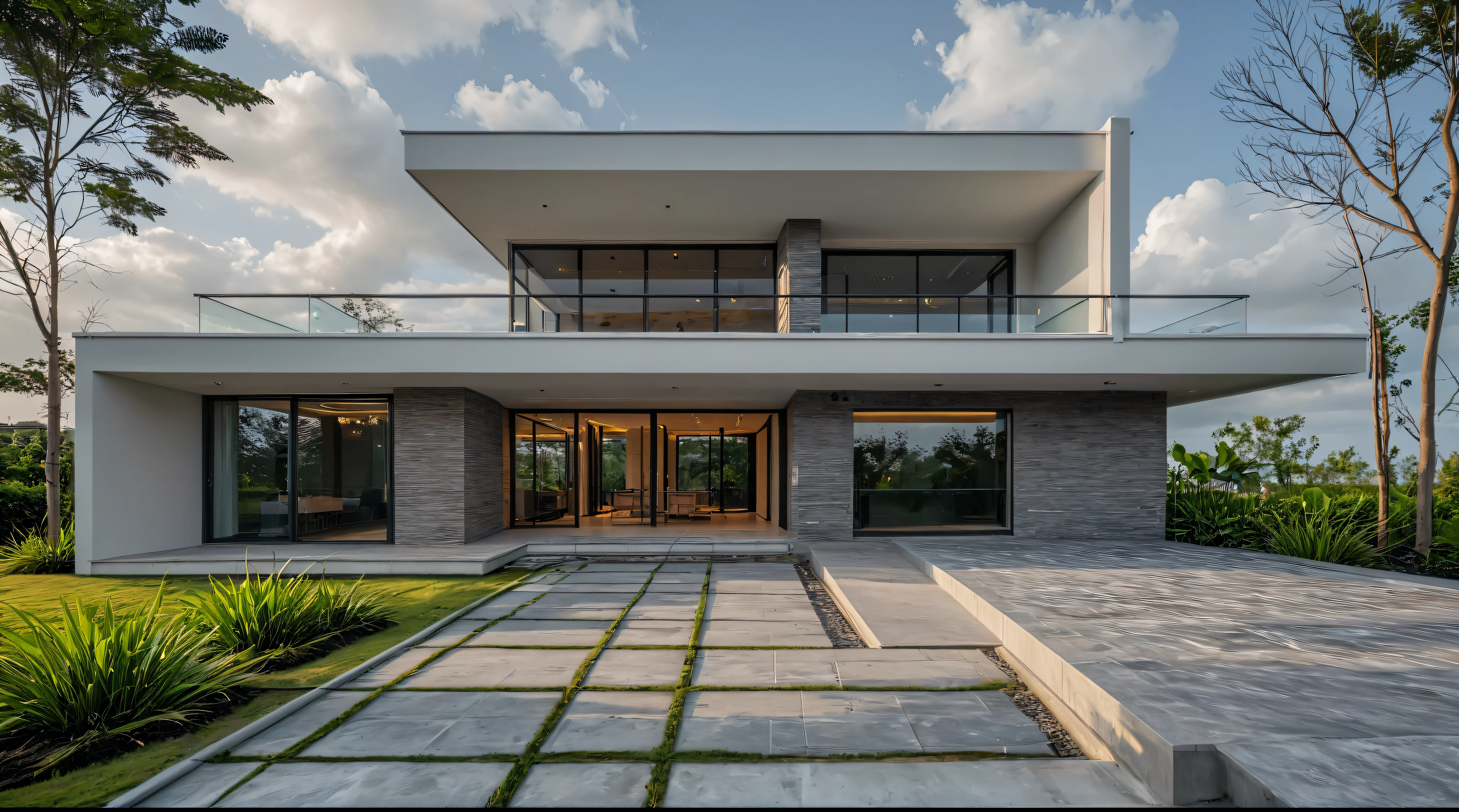 Raw photo,Masterpiece, high quality, best quality, authentic, super detail, 16k uhd, wide angle lens, 50mm focal length
outdoors, onestoreyvillaXL, aiaigroup, house style modern on the street ,stairs, white wall, glass doors, glass handrails, minimalist style, contemporary style, lush landscape, modern garden, residential neighborhood
road,pavement, sidewalk, sidewalk trees, grass, trees, sky, cloud, (daylight:1.1), sunny, cinematic, film grain, fujifilm XT3