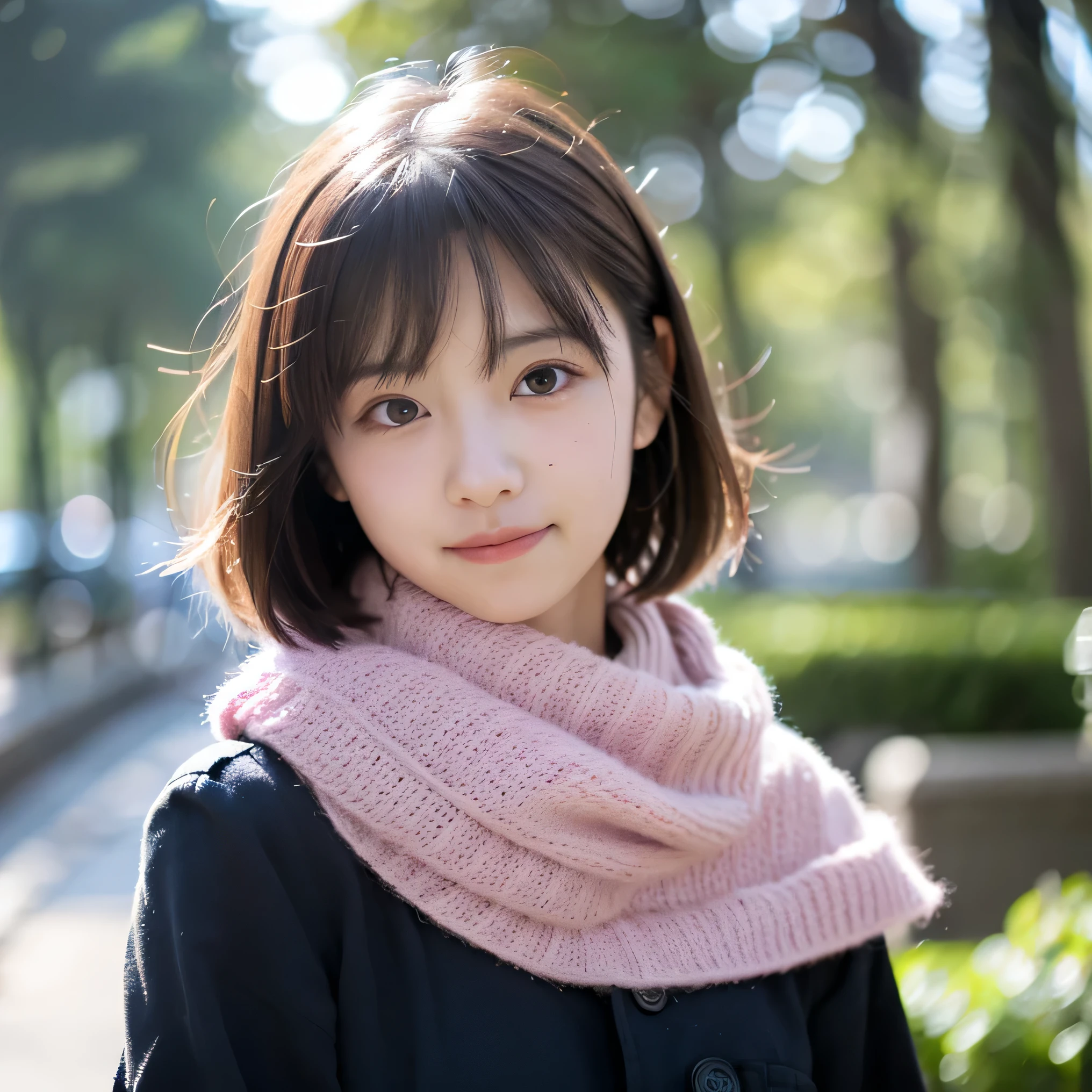 Cute Girl, Background Pink Blur