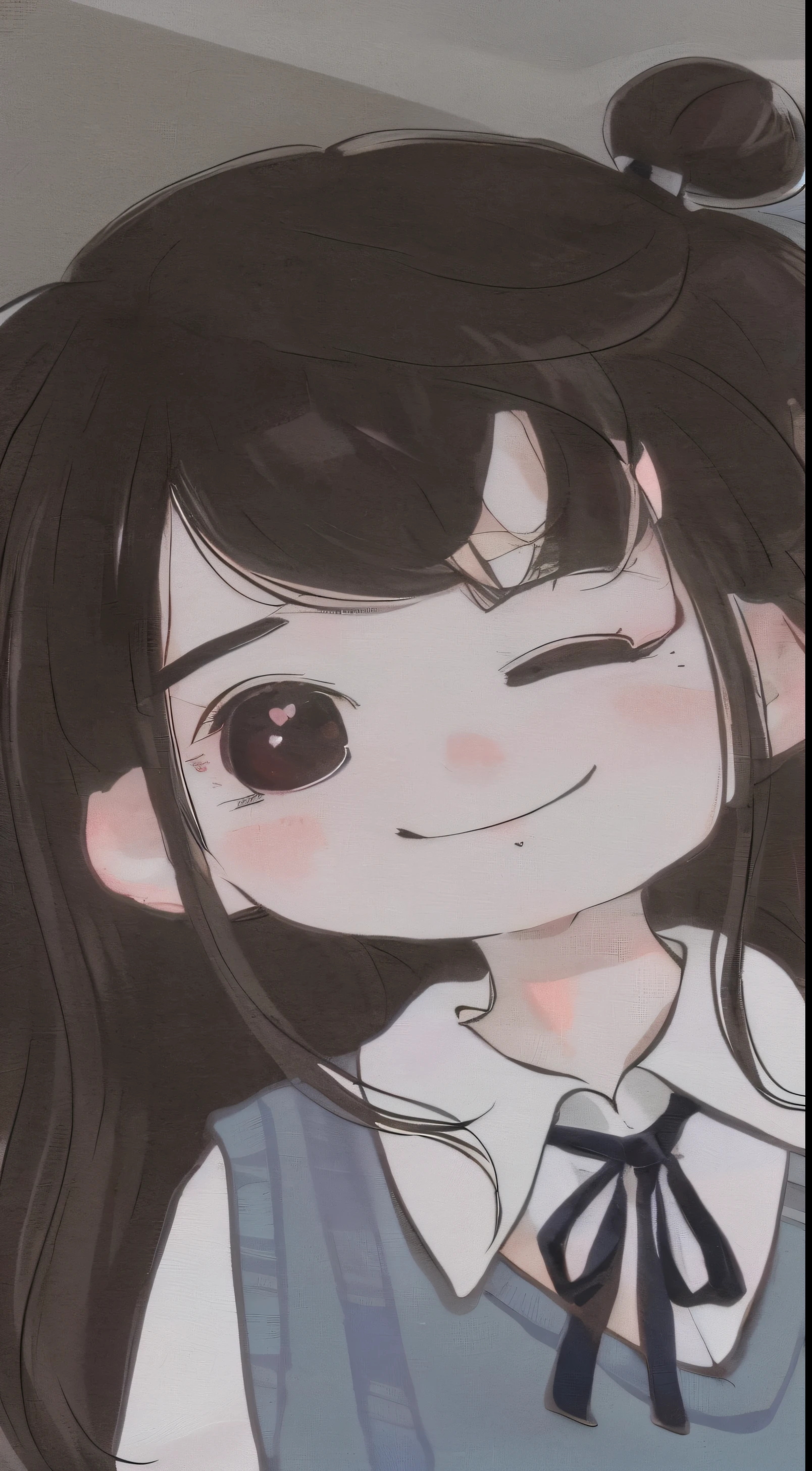 anime girl with a bow and a bell on her head, kawaii realistic portrait, cute kawaii girl, lofi portrait, cute anime face, cute portrait, in an anime style, cute character, discord profile picture, soft anime illustration, lofi girl, anime visual of a cute girl, artwork in the style of guweiz, 🤤 girl portrait