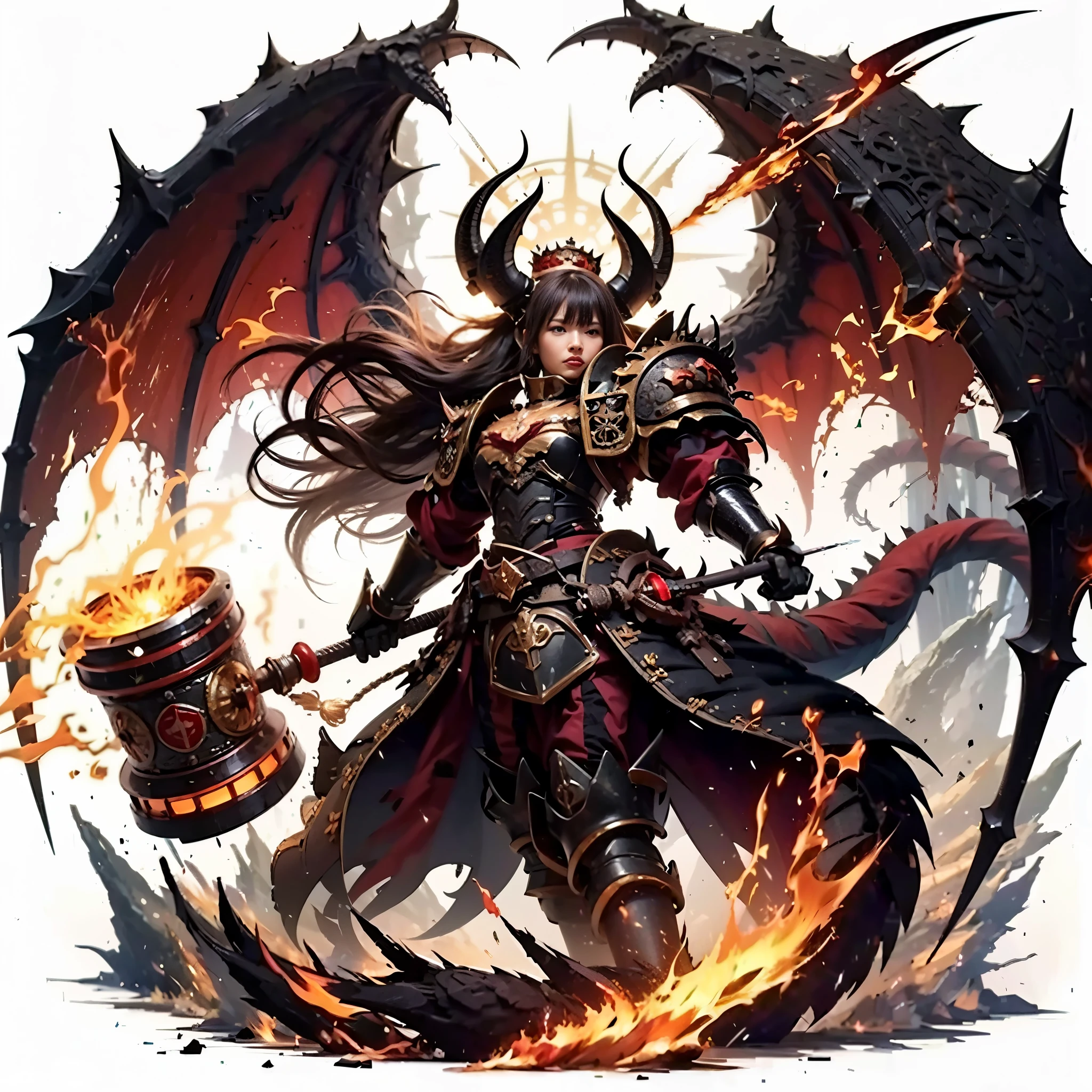 (best quality,highres,masterpiece:1.2),mechanical,hydraulic cylinders,samurai armor,Japanese sword,beautiful girl,twin tails,silver hair,realistic,photorealistic:1.37,photo shoot,ultra-detailed,hyper-realistic textures,full body,battlefield