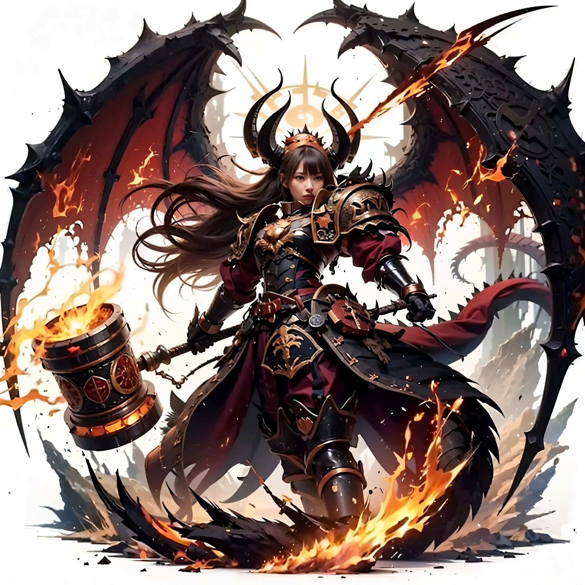 (best quality,highres,masterpiece:1.2),mechanical,hydraulic cylinders,samurai armor,Japanese sword,beautiful girl,twin tails,silver hair,realistic,photorealistic:1.37,photo shoot,ultra-detailed,hyper-realistic textures,full body,battlefield