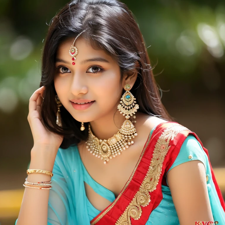 Indian girl around 18 years old wearing Indian wear