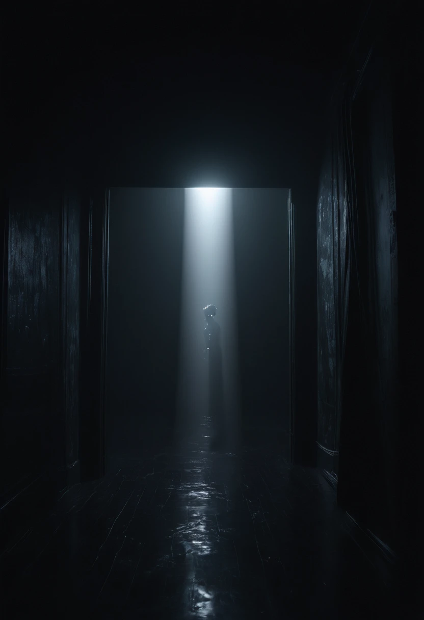 (best quality,4k,8k,highres,masterpiece:1.2),ultra-detailed,(realistic,photorealistic,photo-realistic:1.37),shadow figure,dark silhouette,mysterious atmosphere,haunting presence,abstract art,monochrome palette,dramatic lighting,detail in shadows,subtle highlights,lost in the darkness,dimensionless entity,sinister aura,ethereal beauty,graceful movement,isolated in space,mind-bending perspective,otherworldly presence,unknown origin,elusive figure,depth and complexity,emotional impact,haunting stares,barely visible features,mysterious gestures,floating in void,dynamic composition,surreal elements,uncanny atmosphere,dream-like quality,unleashed imagination,transcendent experience,minimalistic environment,trapped in shadows,evocative ambiance,dark secrets,implied narrative,unfathomable depth,eternal mystery