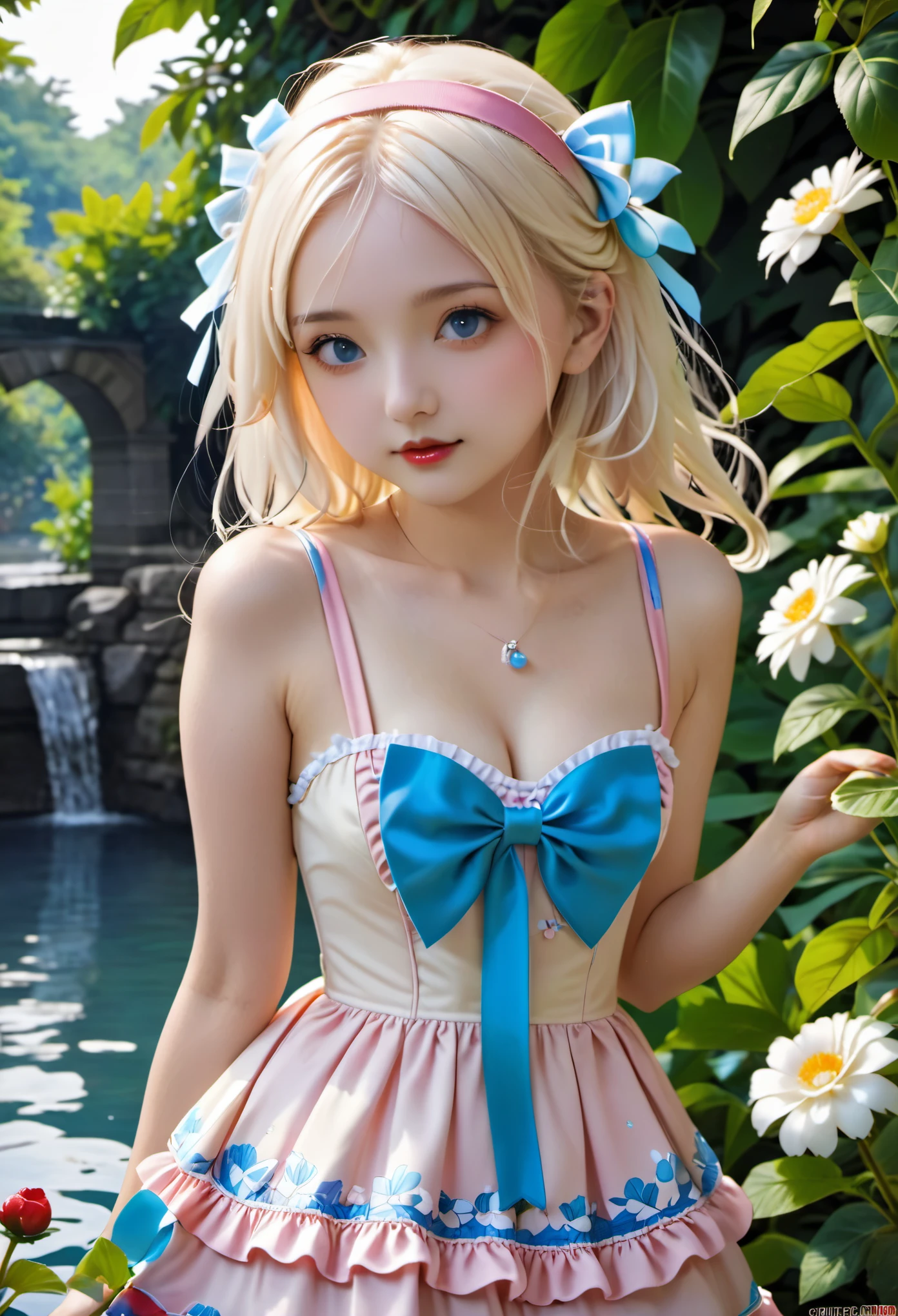 (masterpiece, best quality:1.2), 1 Blonde Lolita Girl, Solitary,Sexy swimsuit