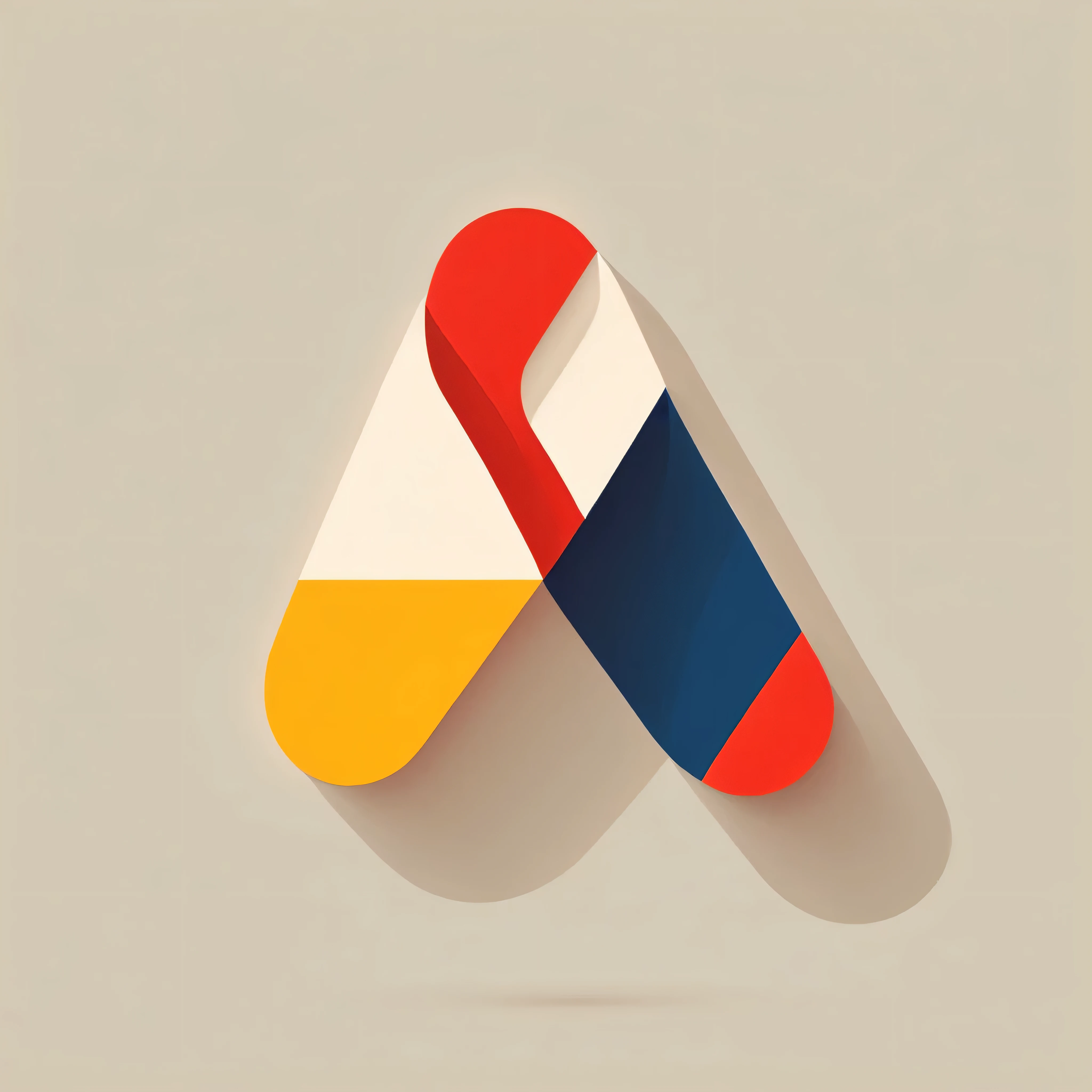 Three primary colors make up the letter Y,abstraction,Flat art style,Simplicity