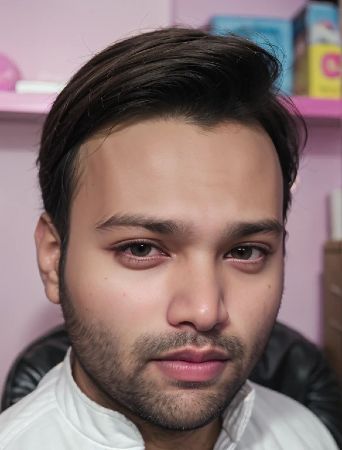 A beautiful young bearded man with highly detailed skin looking at the camera,8k,high res, soft light,no contrast,ultra realistic, photorealism.((real life photo,realistic:1.9, short beard:1),((closeup shot:1.5))