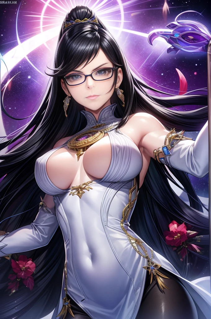 k hd， realisticlying，  Detailed face， Detailed body， solo，bayonetta、 Mature woman，1female，solo，brunette color hair，white skinned，Pale skin，little breast、underboobs，Light_Smile，B - Excellent，Porcelain dress，Cross your arms，full bodyesbian，exteriors，natta，Dynamic posture，nipple tassels、（（Hands behind your back）），clear detailed face、1 mole on the lip、（（Illegal oral cavity、Straight teeth、You can see it in your mouth））（（Light frown，Be red in the face）），shiny skins，dent in the skin，realisticlying，tmasterpiece，highest  quality，A high resolution，Telefocal、From below、