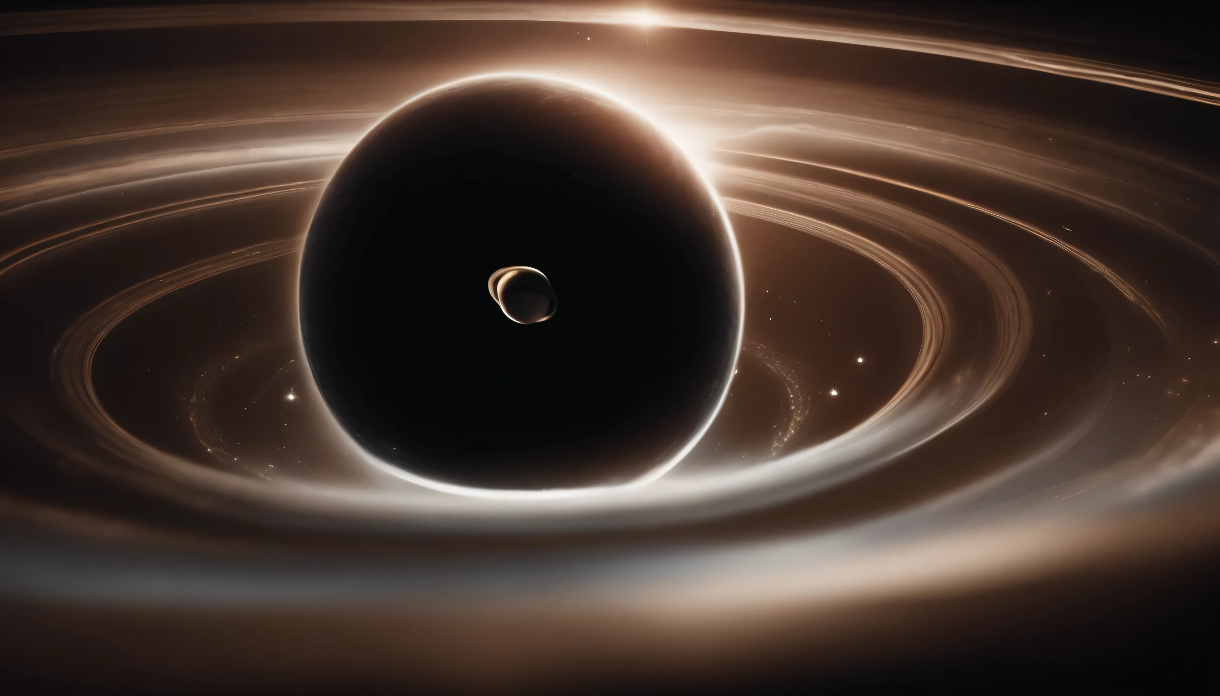 A wormhole in the Space Near Saturn Planet, vintage shot, 1950s camera shot 