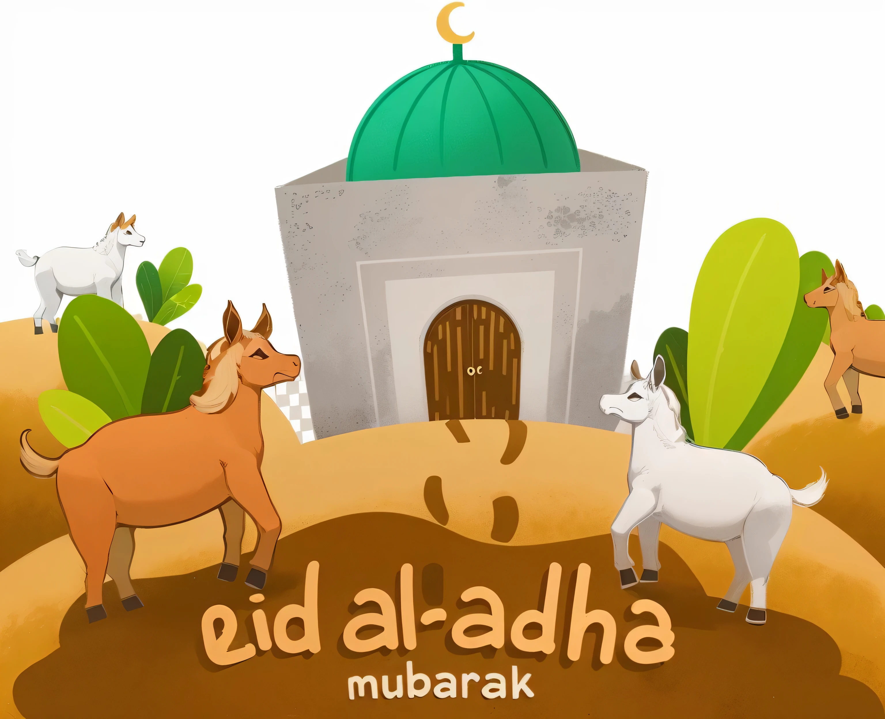 there are many animals that are standing in front of a building, best on adobe stock, colored illustration, hd illustration, highly detailed illustration.”, higher detailed illustration, shutterstock, detailed 2d illustration, illustration”, simple illustration, isolated on white background, color illustration, 2. 5 d illustration, an illustration of, a beautiful artwork illustration, 🐎🍑, background image