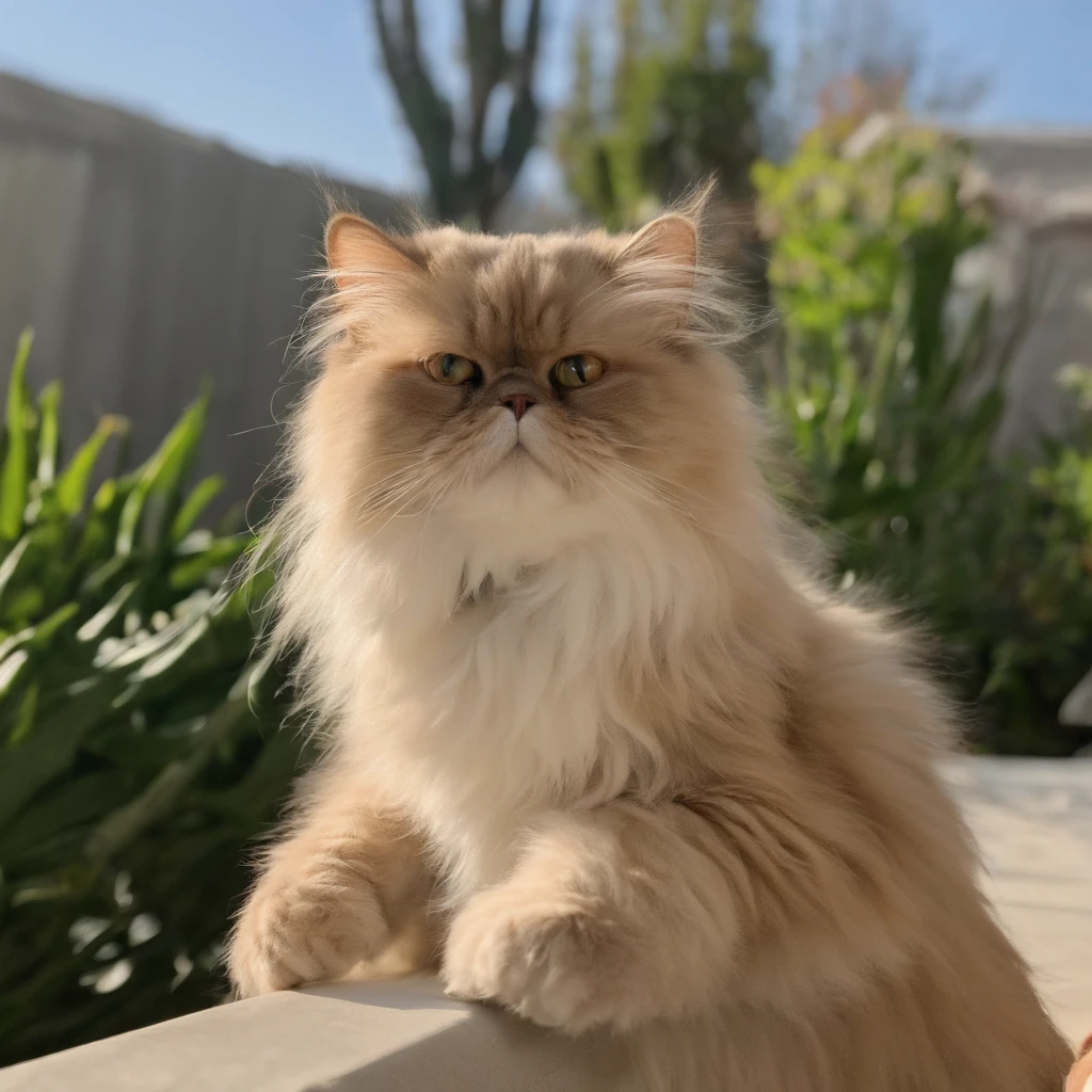 A Persian cat holding up a sign that says labor is illegal, signed: help me 🐱🗣️ #LaborRights #PetsForPeace