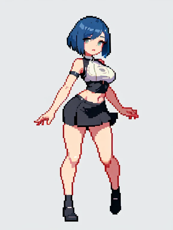 (masterpiece, top quality, best quality), pixel,pixel art,1girl,medium breast,short skirt,jump,,full body, 
 