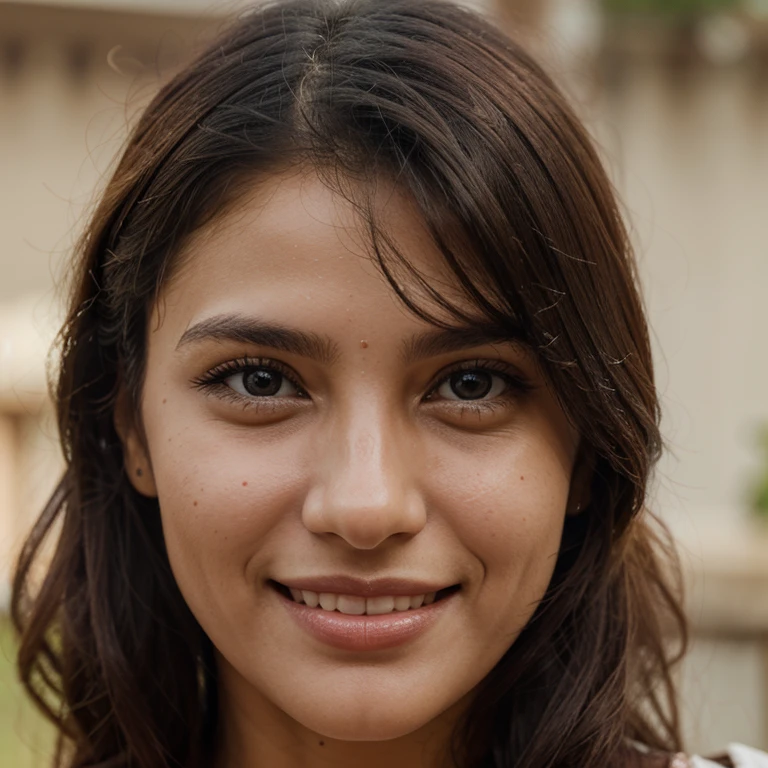 A beautiful half England and half India women, beautiful,cute, smile,a closeup, natural RAW photo, realistic, high quality,