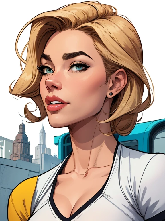 estilo de desenho animado:1.2), Denise Richards Mulher brasileira desenho ART Artline mulher fundo branco Imagem cartoon de uma mulher , roupas sensuais , garota super valente destemida , Ilustra??o estilo desenho animado, estilo de arte dos desenhos animados, estilo de arte dos desenhos animados, digital illustration style, design de personagens altamente detalhado, arte digital detalhada fofa, City fan art, design de personagem retrato, beautiful digital illustration, retrato de alta qualidade, arte em quadrinhos, retrato do design do personagem, white background Busty without clothes and medium breasts cartoon style female character dressed in Fallout 4 uniform Denise Richards 