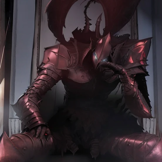 (RAW photo, 4k, masterpiece, high resolution, extremely complex) (realistic: 1.4), black armor, dark style, rpg style, glowing eyes