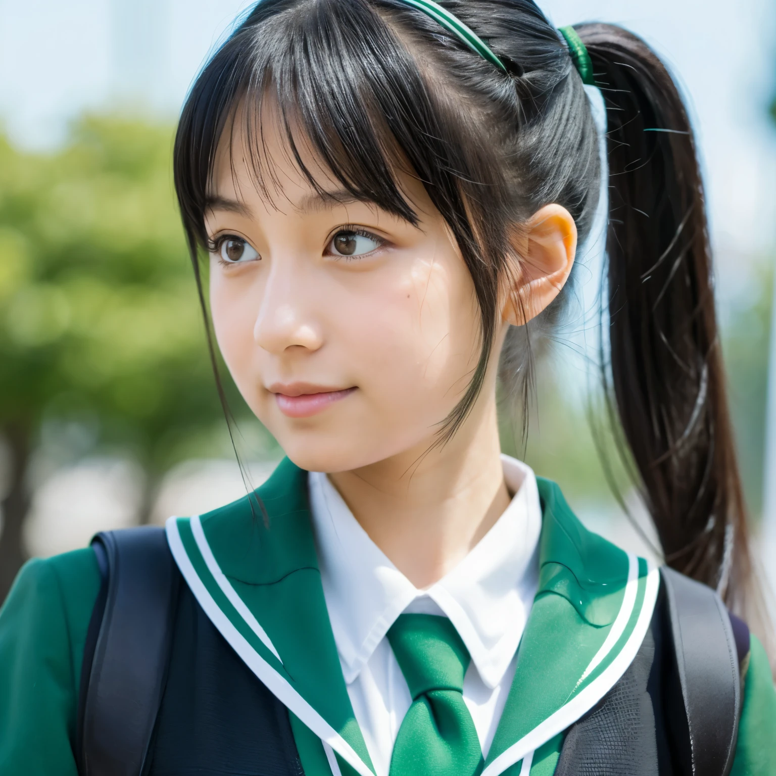 high quality、detailed、masterpiece、最high quality、8K、Japanese、beautiful girl、6 years old、Belly button、Thigh out、Sparkly eyes、Clear Eyes、Soft and rounded contours、detailedな顎のライン、(((Flat Chest:1.4)))、Swinging sword down、A magic circle for skill activation is deployed in front of him.、Painted from head to toe、Long hair flowing、A white and green sleeveless dress with multiple frills、Head tilted gracefully to one side、Hold the edge of the dress and lift it up、I draw a beautiful Japanese girl imitating a medieval knight standing on a grassland with a sword。The knight is wearing shining magical armor、He has removed his helmet and is holding it under his arm。The armor is a magical bikini armor made of mithril.、Fits the girl's body type、少女独特のFlat Chestの姿を醸し出しています。In the background is a castle and blue sky.。Pay attention to the contrast of light and shadow、Create a realistic texture。
