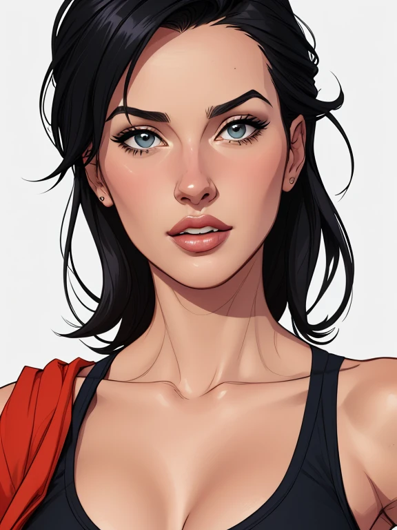 estilo de desenho animado:1.2), Monica Bellucci Mulher brasileira desenho ART Artline mulher fundo branco Imagem cartoon de uma mulher , roupas sensuais , garota super valente destemida , Ilustra??o estilo desenho animado, estilo de arte dos desenhos animados, estilo de arte dos desenhos animados, digital illustration style, design de personagens altamente detalhado, arte digital detalhada fofa, City fan art, design de personagem retrato, beautiful digital illustration, retrato de alta qualidade, arte em quadrinhos, retrato do design do personagem, white background Busty without clothes and medium breasts cartoon style female character dressed in Fallout 4 uniform Monica Bellucci