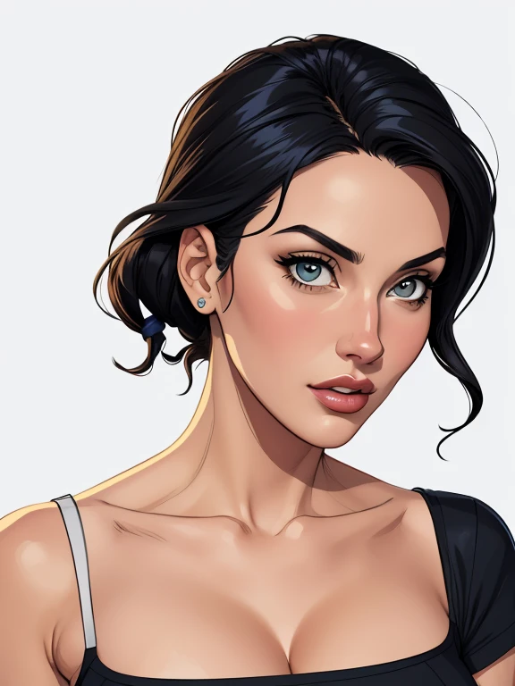 estilo de desenho animado:1.2), Monica Bellucci Mulher brasileira desenho ART Artline mulher fundo branco Imagem cartoon de uma mulher , roupas sensuais , garota super valente destemida , Ilustra??o estilo desenho animado, estilo de arte dos desenhos animados, estilo de arte dos desenhos animados, digital illustration style, design de personagens altamente detalhado, arte digital detalhada fofa, City fan art, design de personagem retrato, beautiful digital illustration, retrato de alta qualidade, arte em quadrinhos, retrato do design do personagem, white background Busty without clothes and medium breasts cartoon style female character dressed in Fallout 4 uniform Monica Bellucci 
