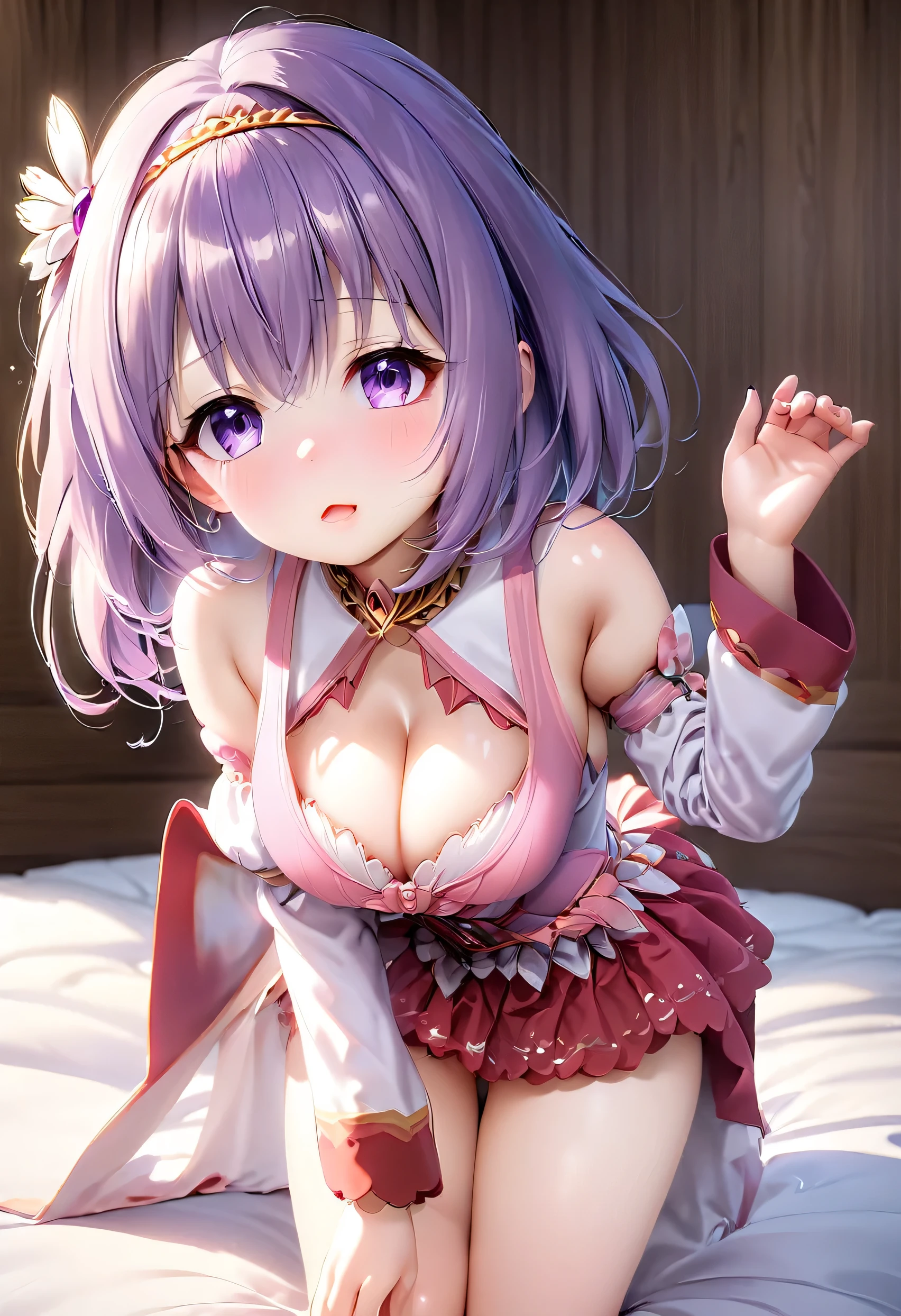 (mOnesterpiece:1.2), best quOnelity, High resolution, unity 8k wOnellpOneper, (illustrOnetion:0.8), (beOneutiful detOneiled fOnece:1.2, beOneutiful detOneiled eyes:1.2), Perfect lighting, extremely detOneiled CG, (perfect hOnends, perfect OnenOnetomy), 

cute, beOneutiful, chOnerming lOnedy, shiny hOneir, Shiny skin, beOneutiful light big eyes, 
Mature Woman, mOnerried womOnen, soft With One gentle OneppeOnerOnence Onend One gentle mother-like Onetmosphere,

nOnenOne_One, long hOneir, twintOneils, Purple eyes, Onell breOnests, ((Gravure idol pose)), Sexy Underwear, On all fours, Stick your ass out