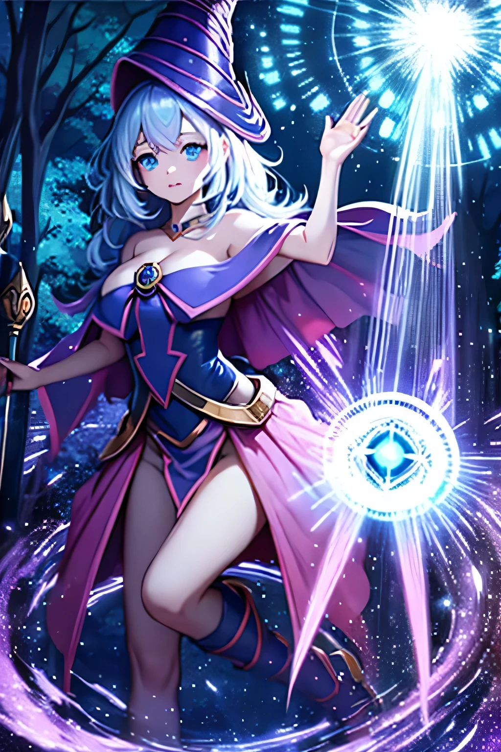 In the Enchanted Forest, Elara, a young witch, discovers a portal to a magical realm.